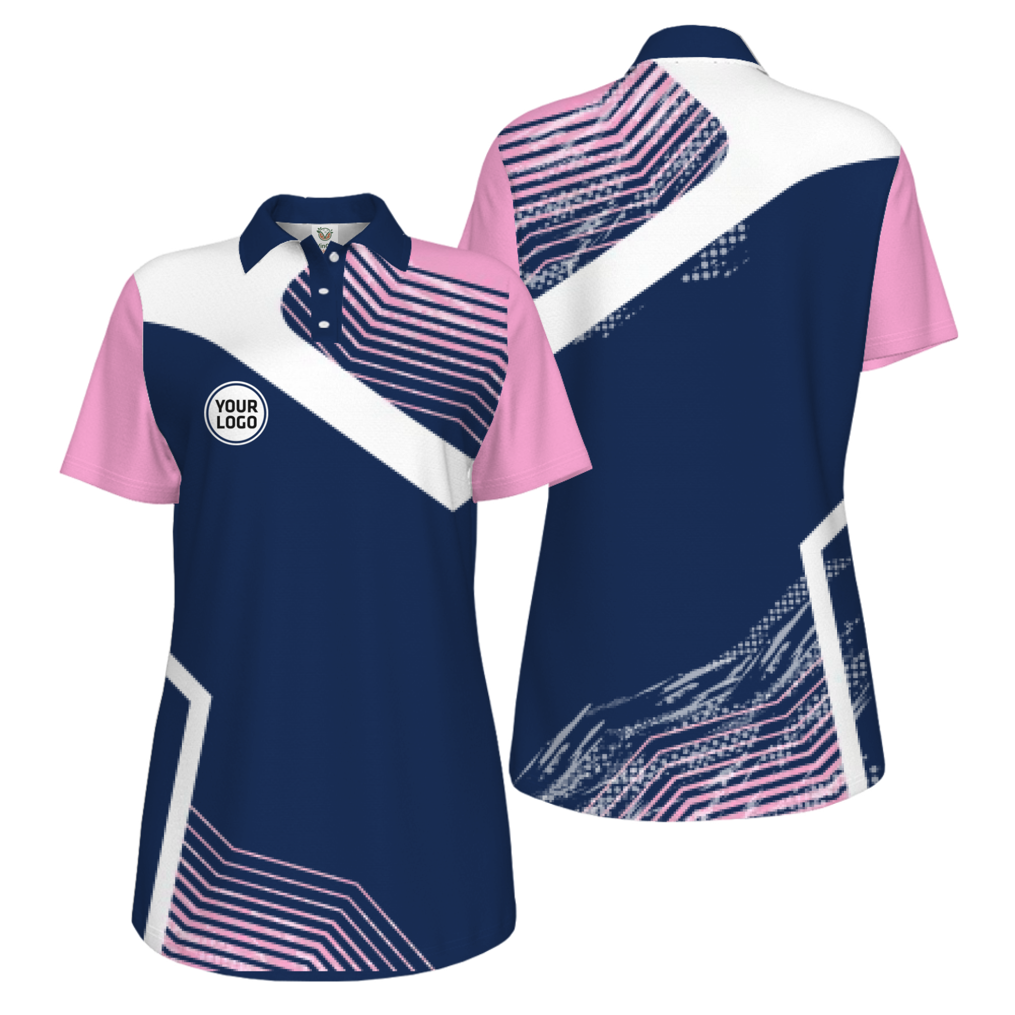 Picklewin Geometric Custom Logo UV Protection Pickleball Polo Shirt Women 