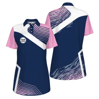 Picklewin Geometric Custom Logo UV Protection Pickleball Polo Shirt Women 