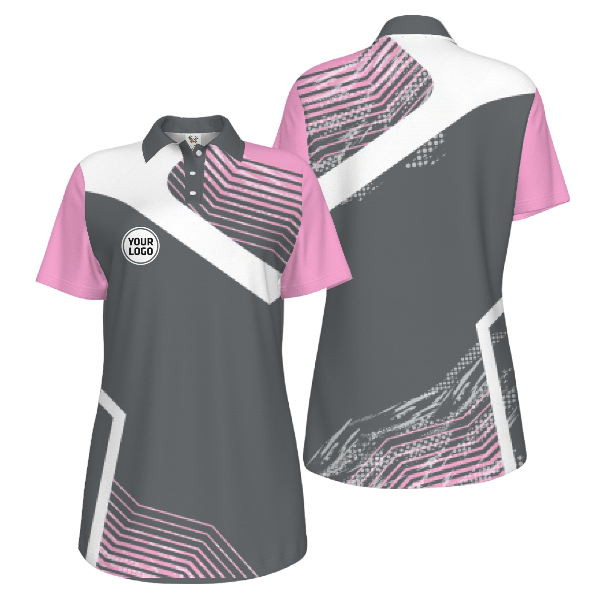 Picklewin Geometric Custom Logo UV Protection Pickleball Polo Shirt Women 