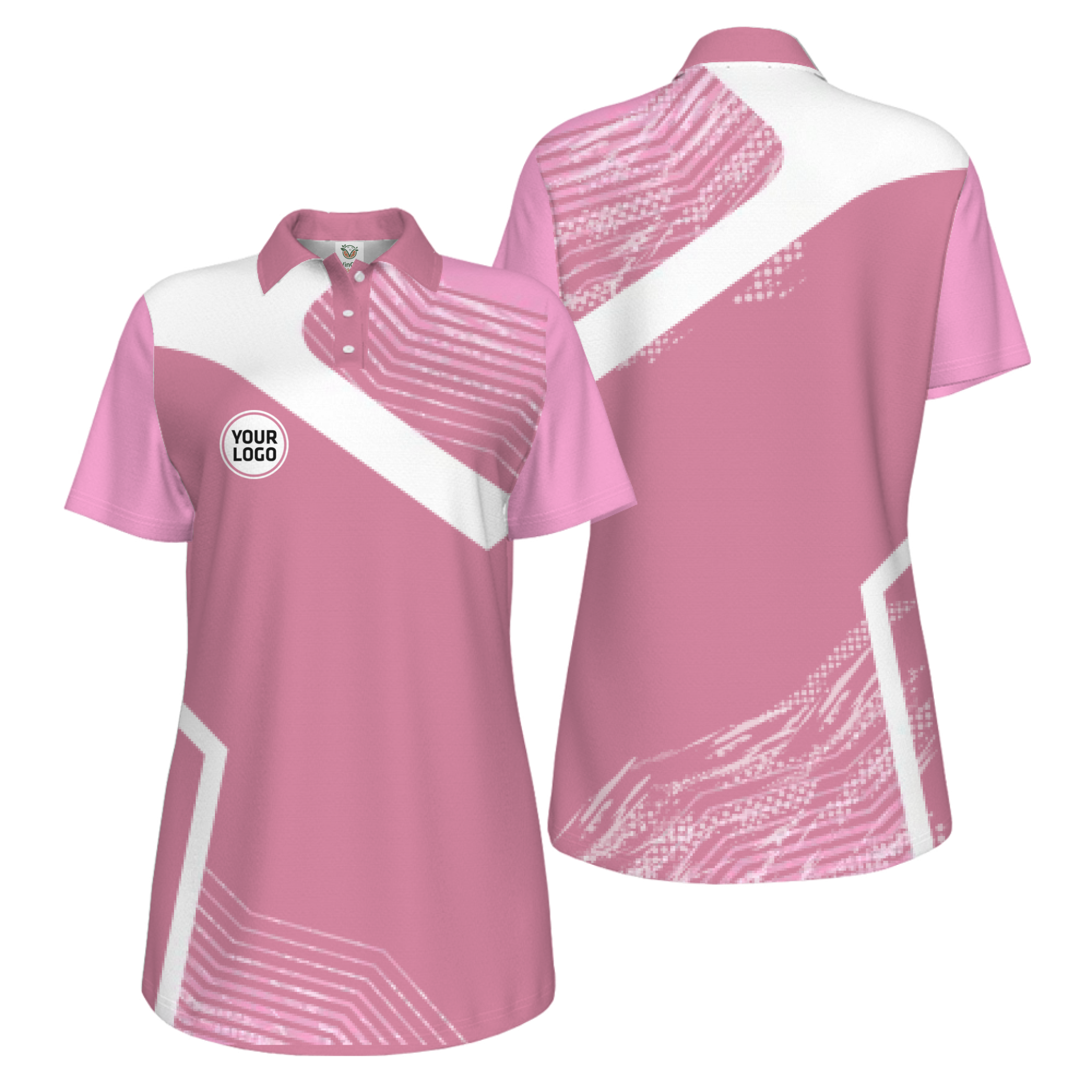 Picklewin Geometric Custom Logo UV Protection Pickleball Polo Shirt Women 