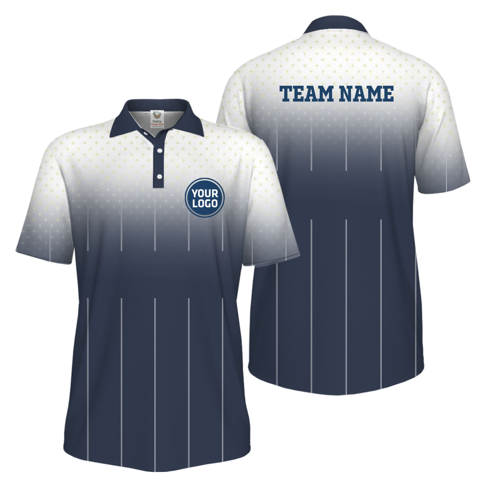 Picklewin Gradient Custom Team Identity Performance UV Protection Men Polo Shirt 