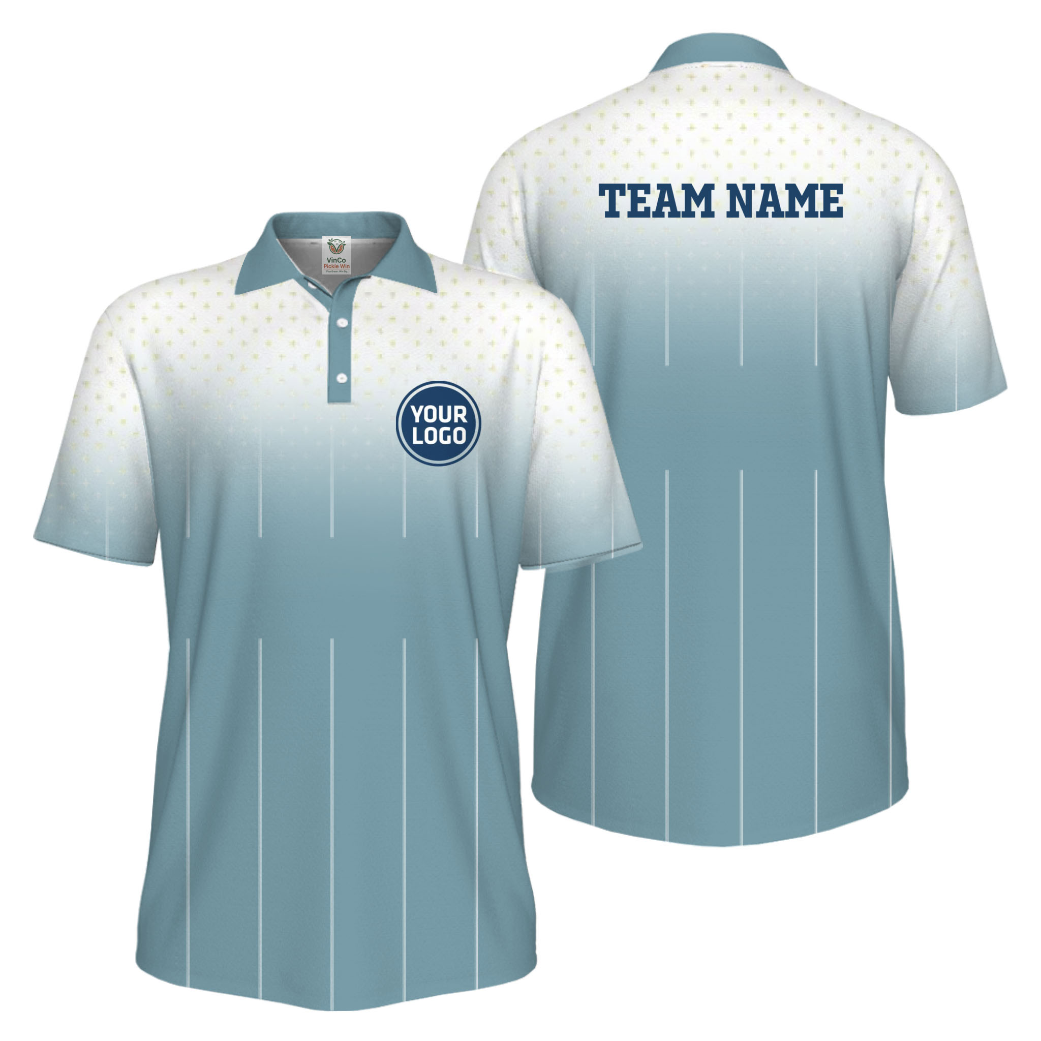 Picklewin Gradient Custom Team Identity Performance UV Protection Men Polo Shirt 
