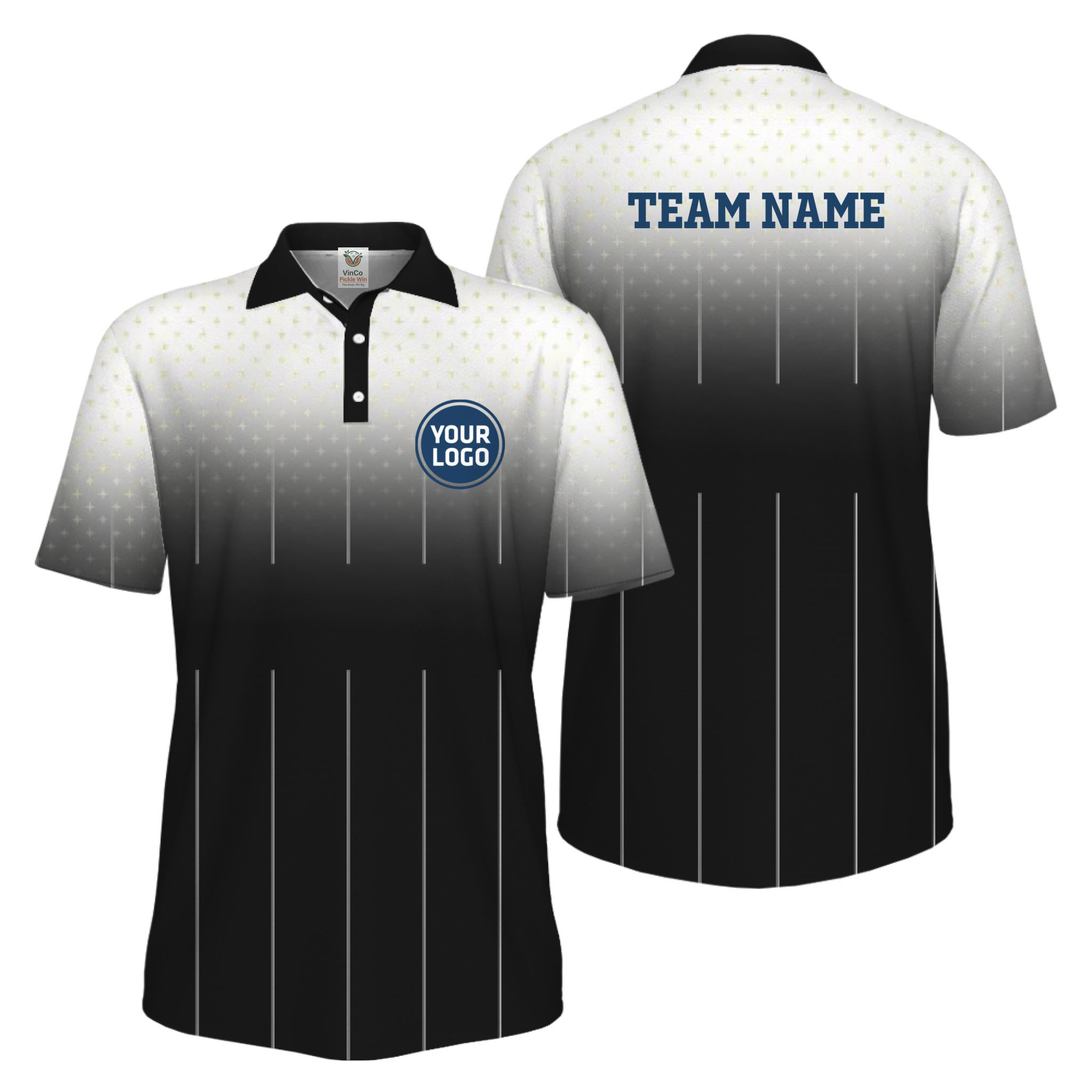 Picklewin Gradient Custom Team Identity Performance UV Protection Men Polo Shirt 