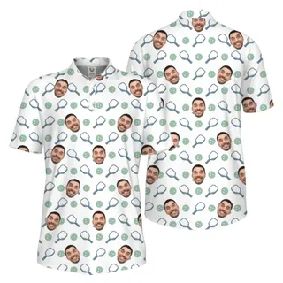 Picklewin Live Preview Custom Faces Pickleball UV Protection Polo Shirt Men – alternate