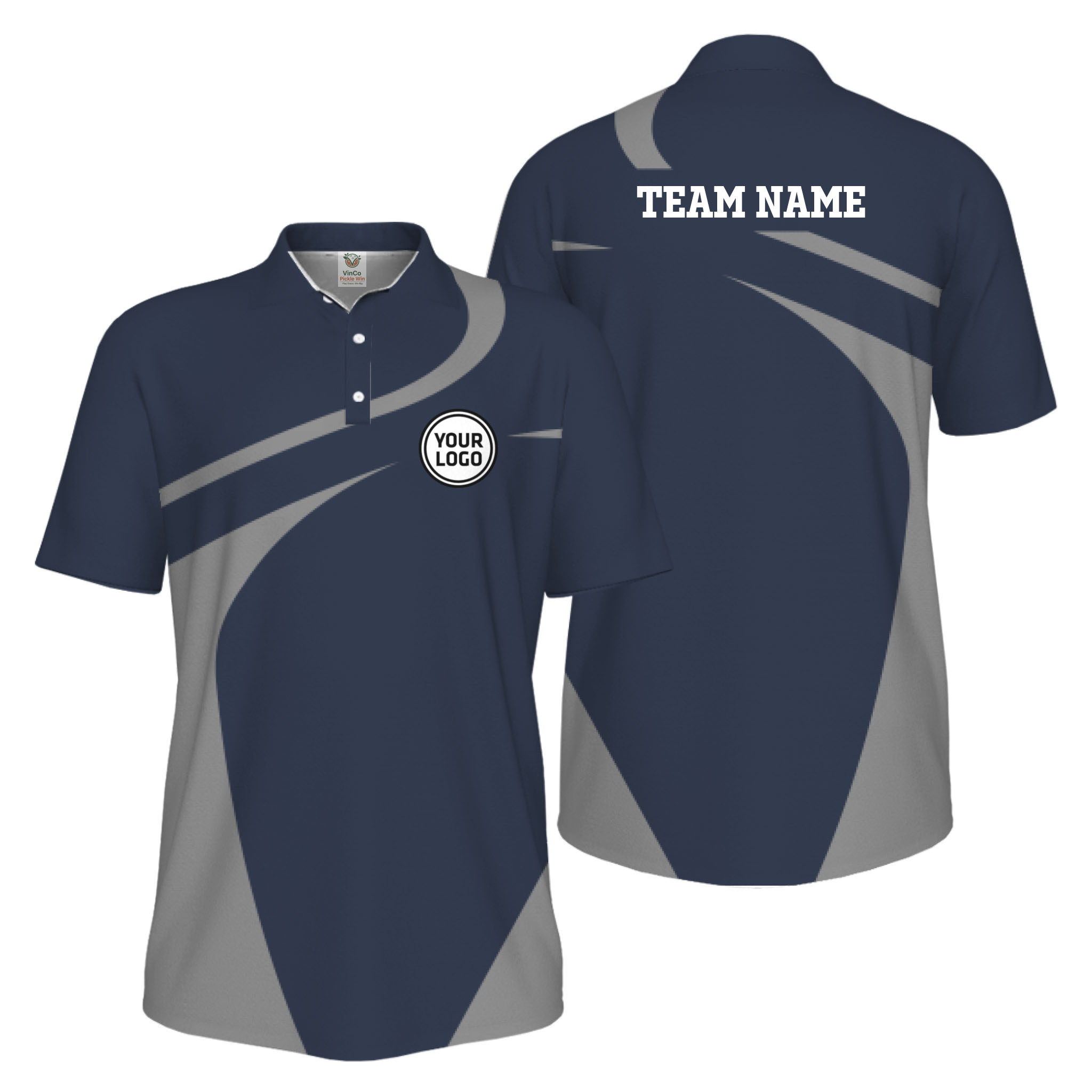 Picklewin Live Preview Custom Logo Sporty Motion UV Protection Men Polo Shirt 