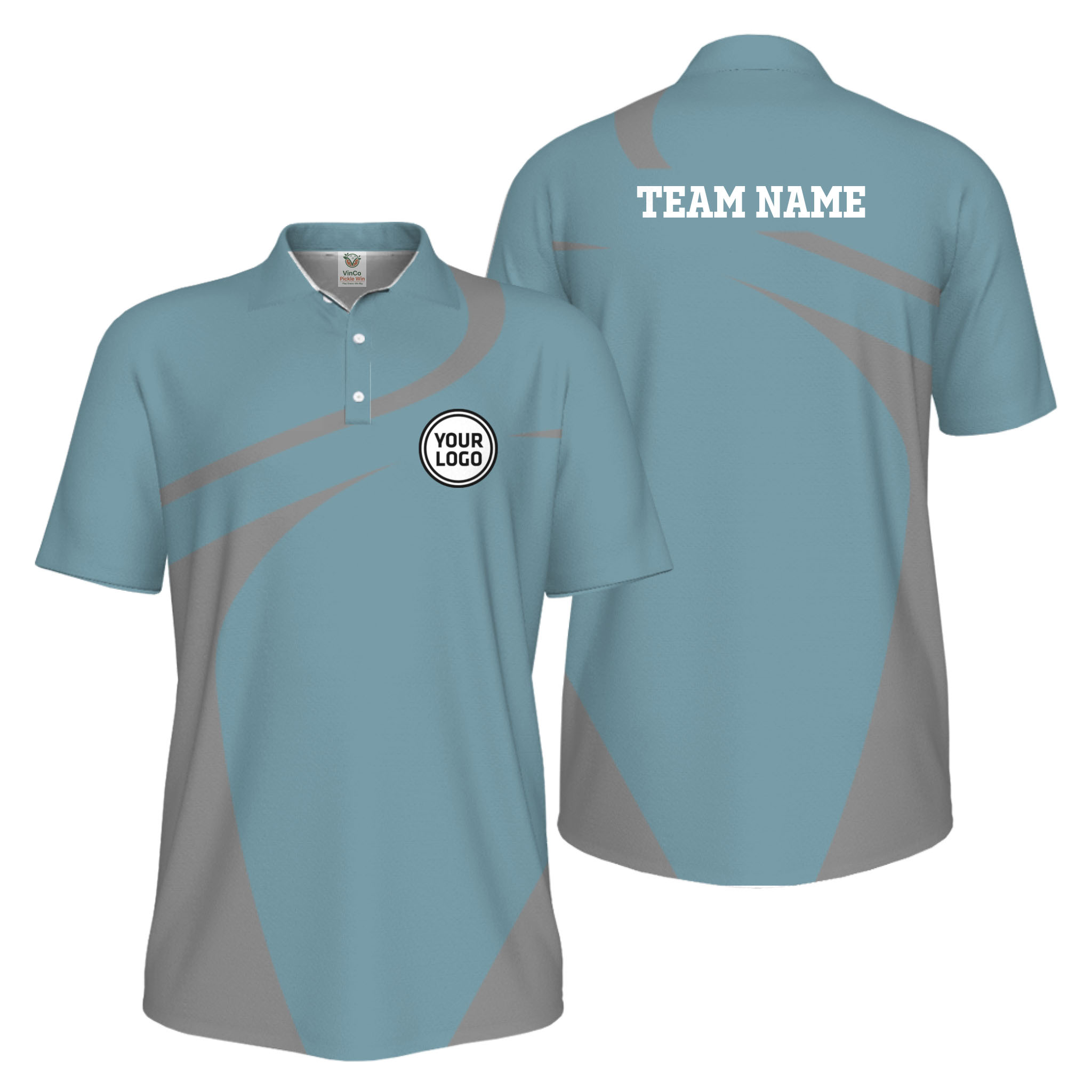 Picklewin Live Preview Custom Logo Sporty Motion UV Protection Men Polo Shirt 
