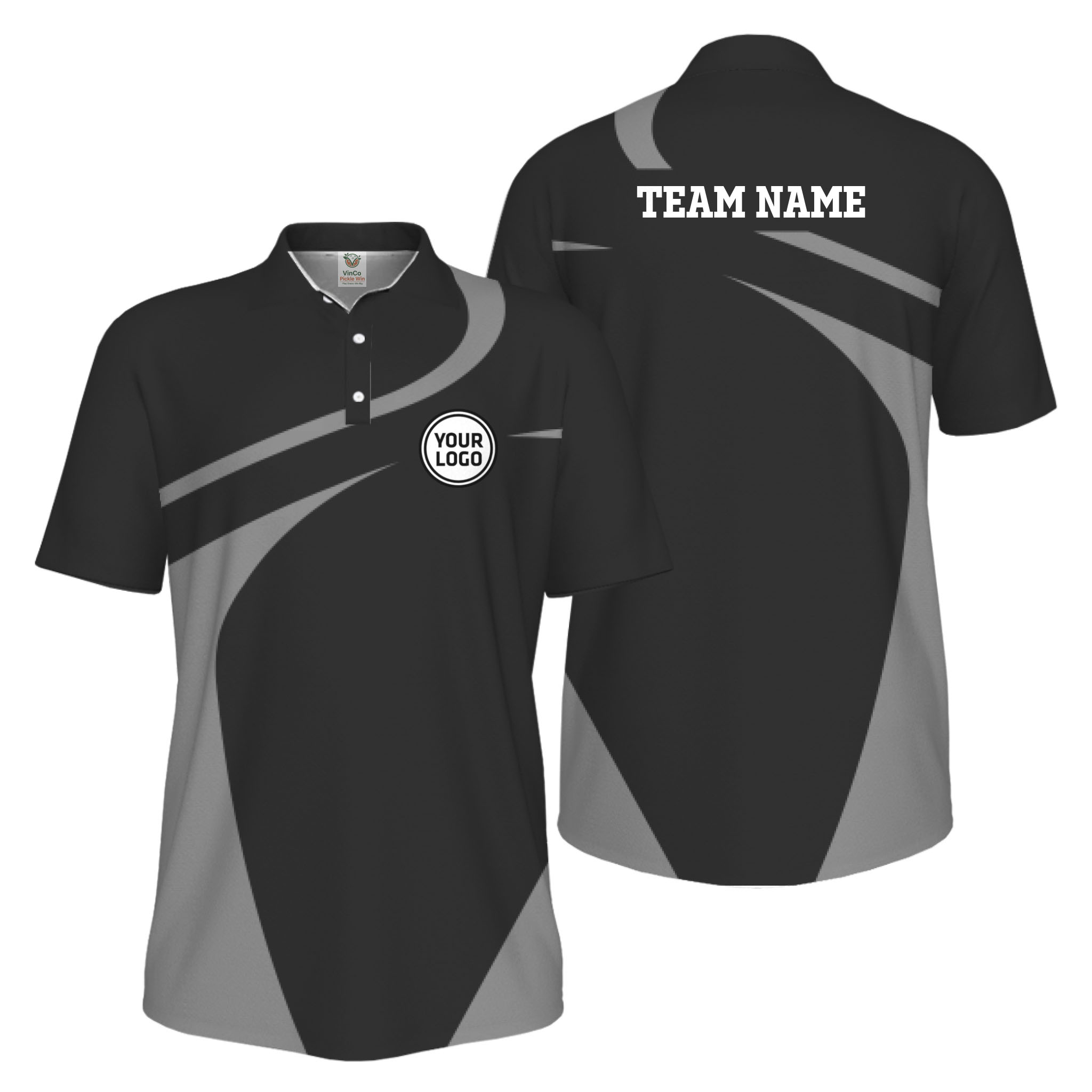 Picklewin Live Preview Custom Logo Sporty Motion UV Protection Men Polo Shirt 