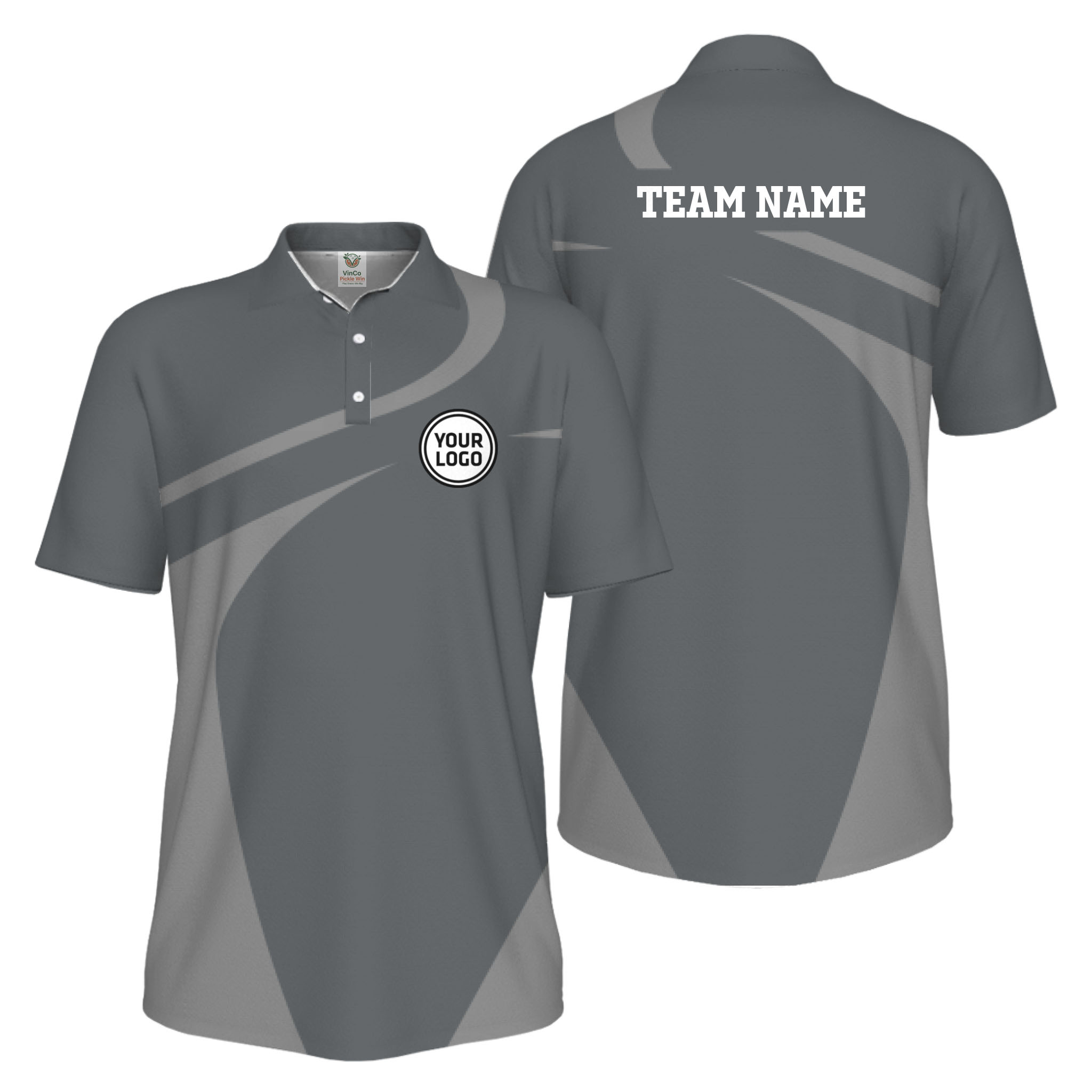 Picklewin Live Preview Custom Logo Sporty Motion UV Protection Men Polo Shirt 