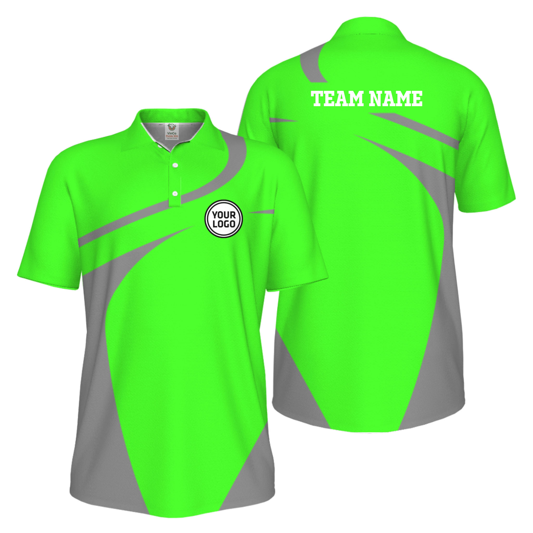 Picklewin Live Preview Custom Logo Sporty Motion UV Protection Men Polo Shirt 