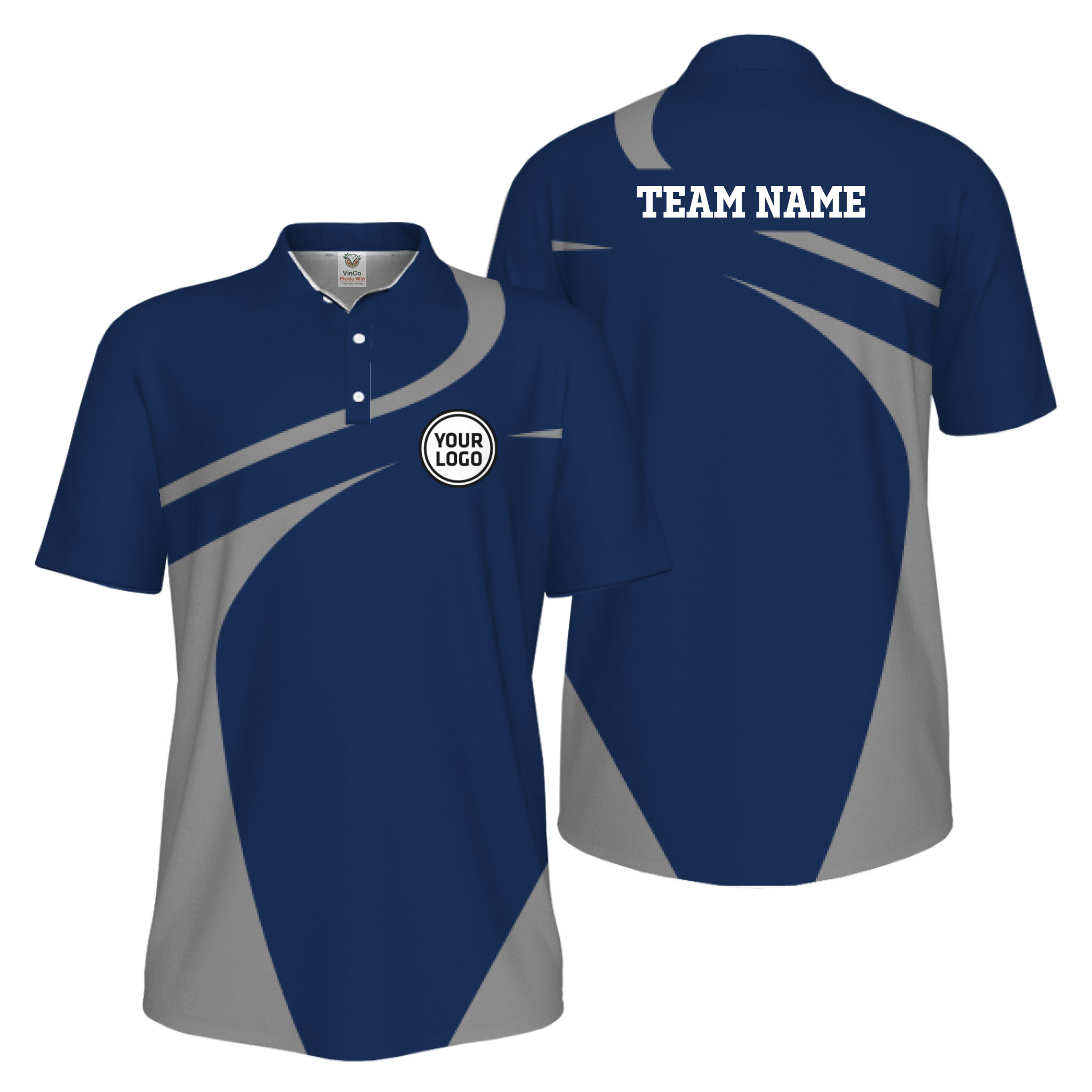 Picklewin Live Preview Custom Logo Sporty Motion UV Protection Men Polo Shirt 
