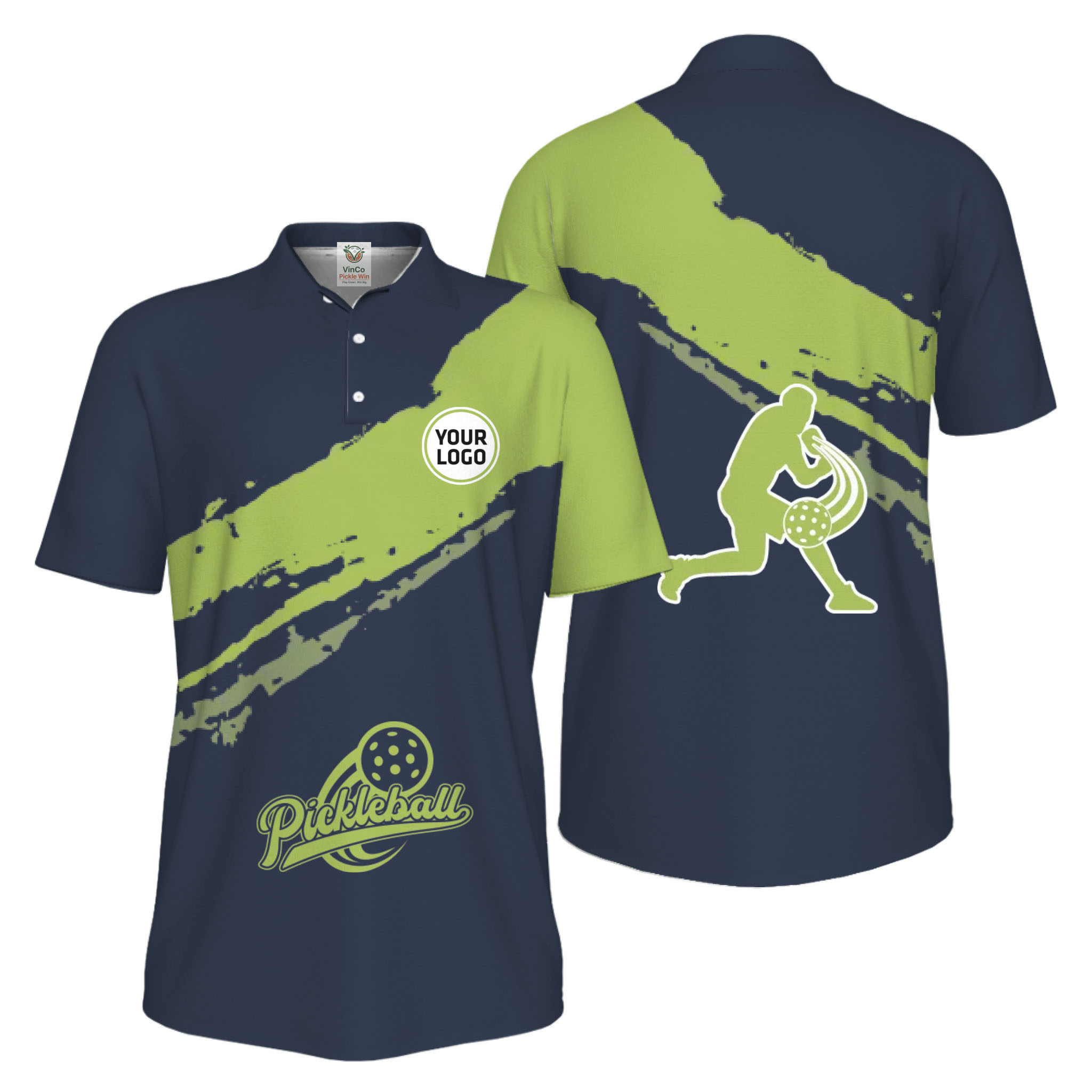 Picklewin Live Preview Custom Logo UV Protection Pickleball Polo Shirt For Men 