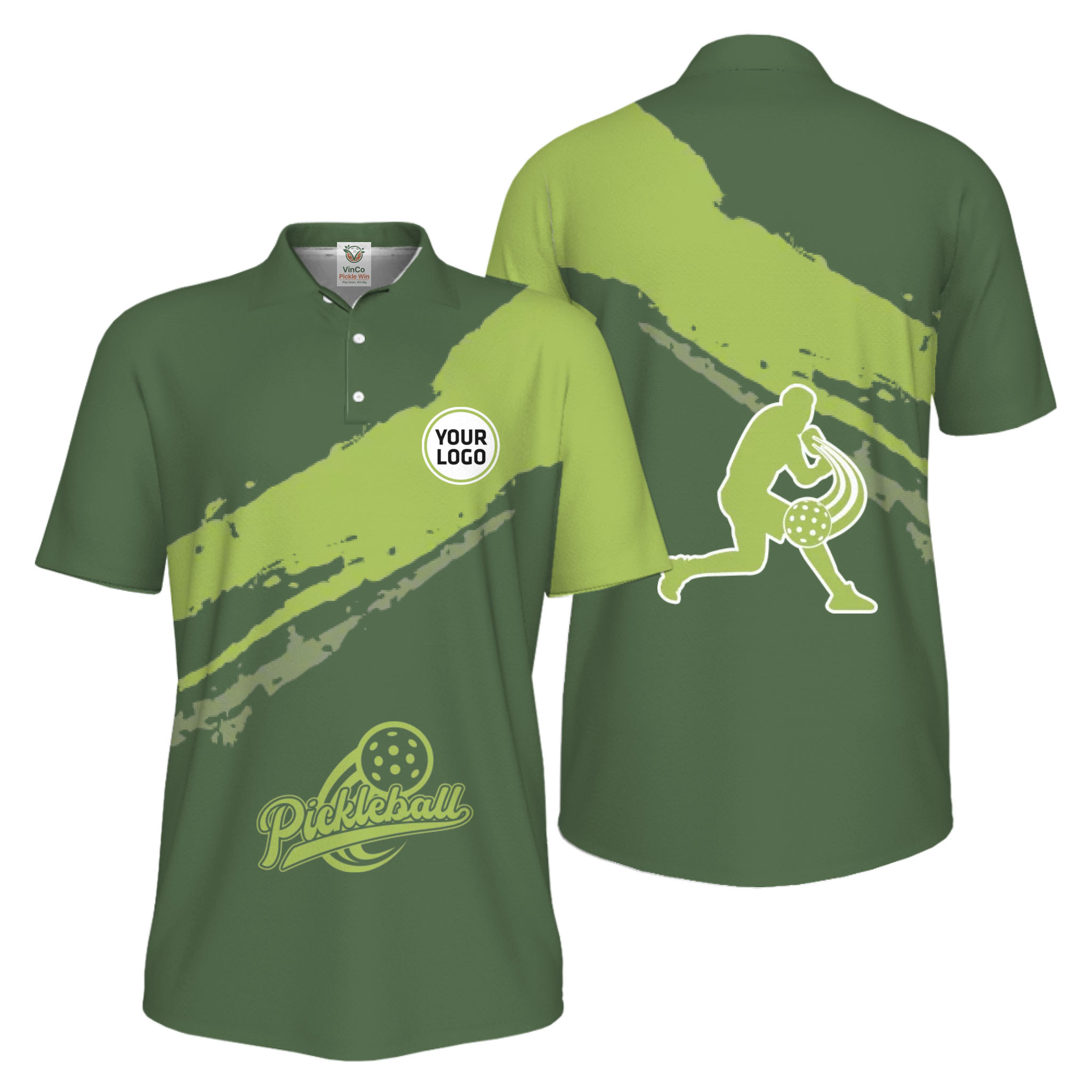 Picklewin Live Preview Custom Logo UV Protection Pickleball Polo Shirt For Men 