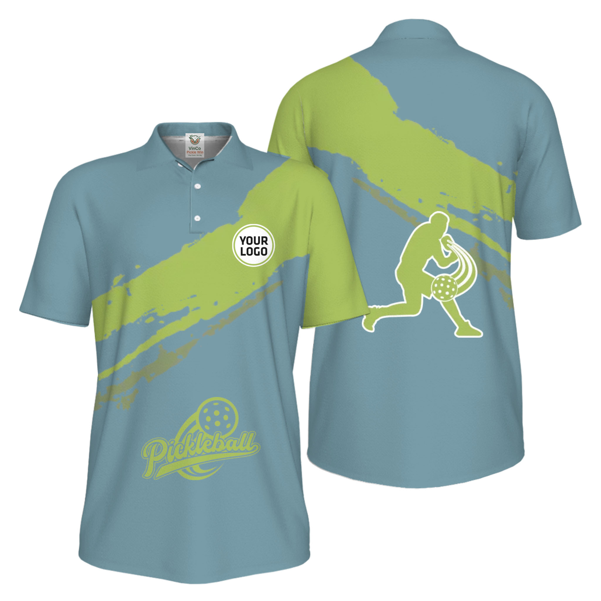 Picklewin Live Preview Custom Logo UV Protection Pickleball Polo Shirt For Men 