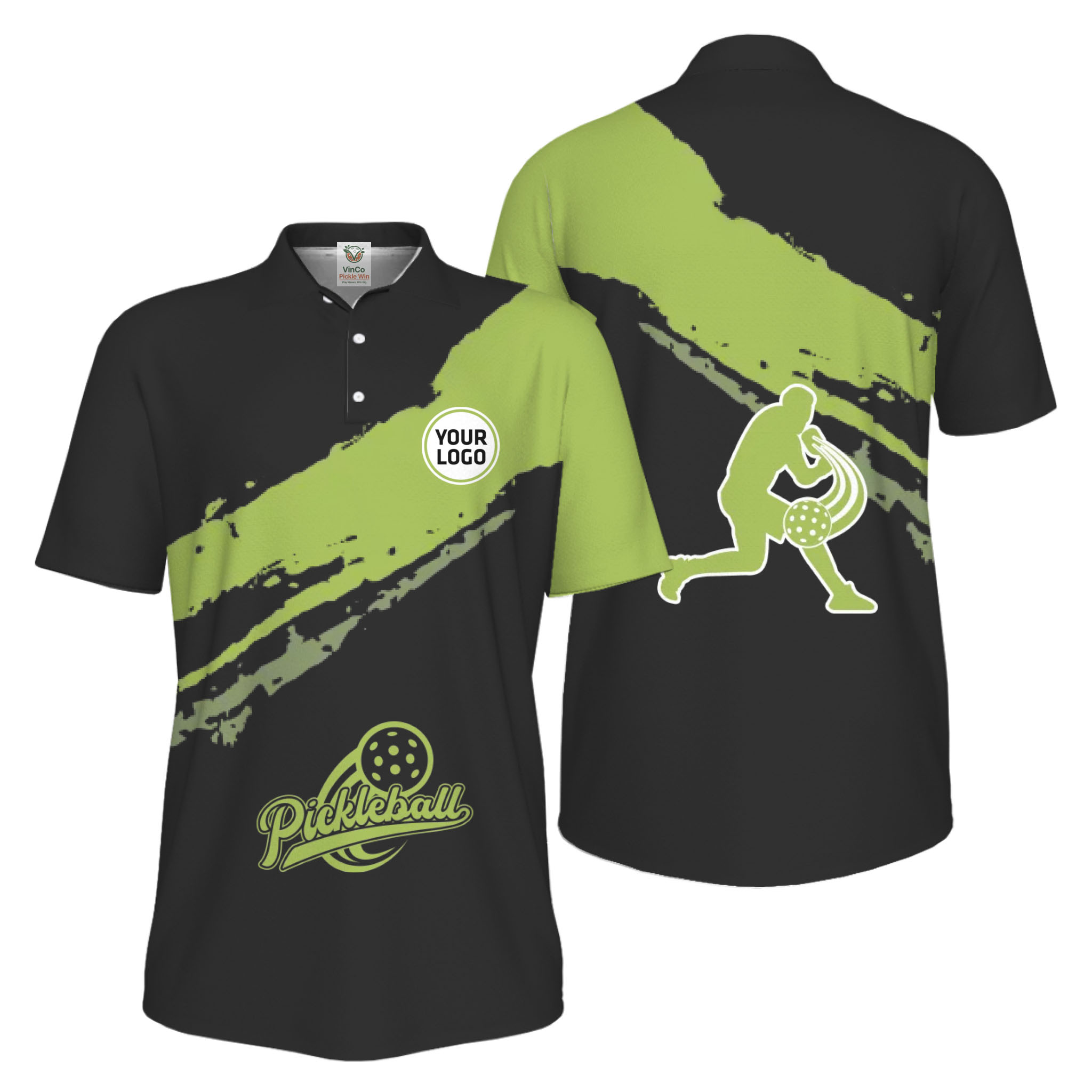 Picklewin Live Preview Custom Logo UV Protection Pickleball Polo Shirt For Men 