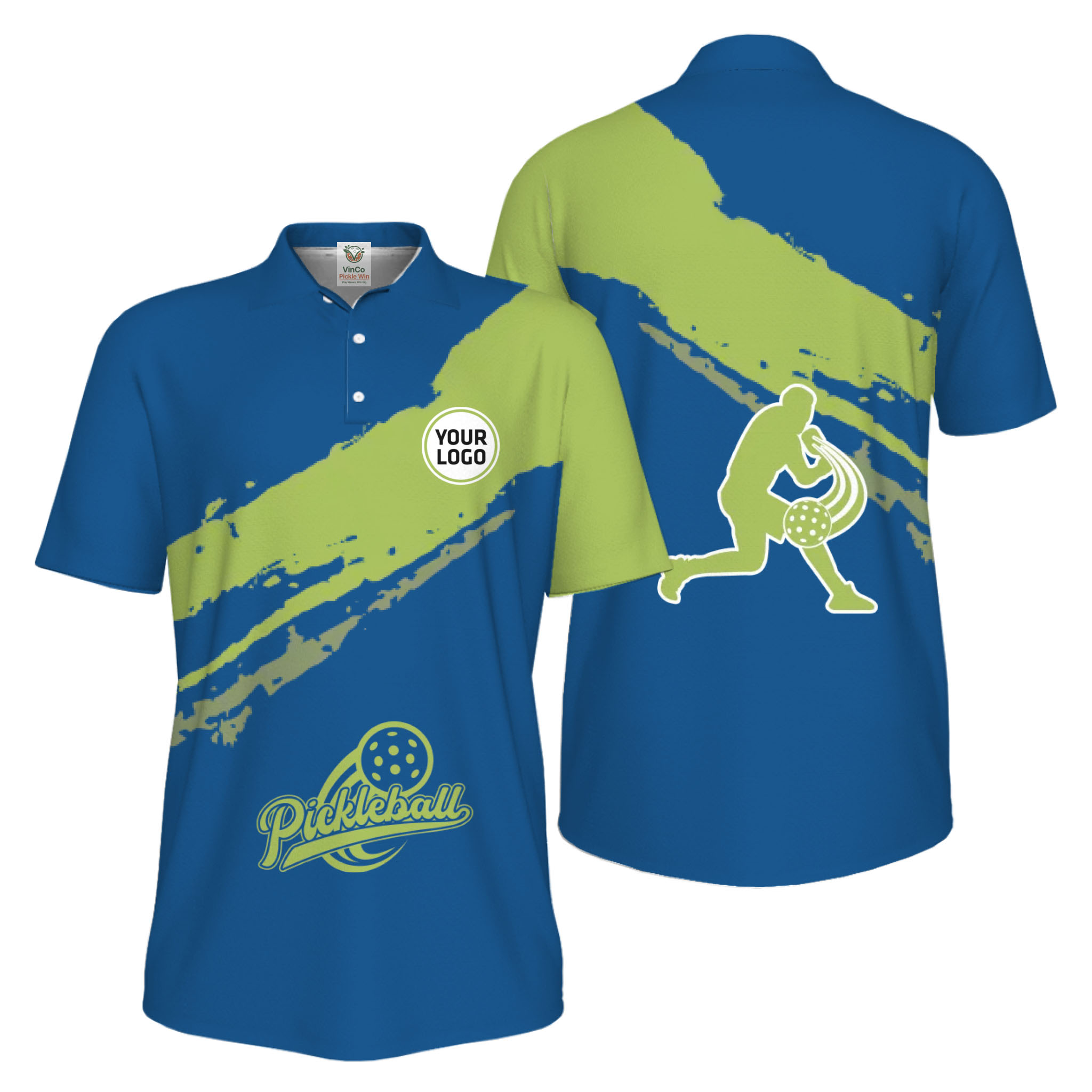 Picklewin Live Preview Custom Logo UV Protection Pickleball Polo Shirt For Men 