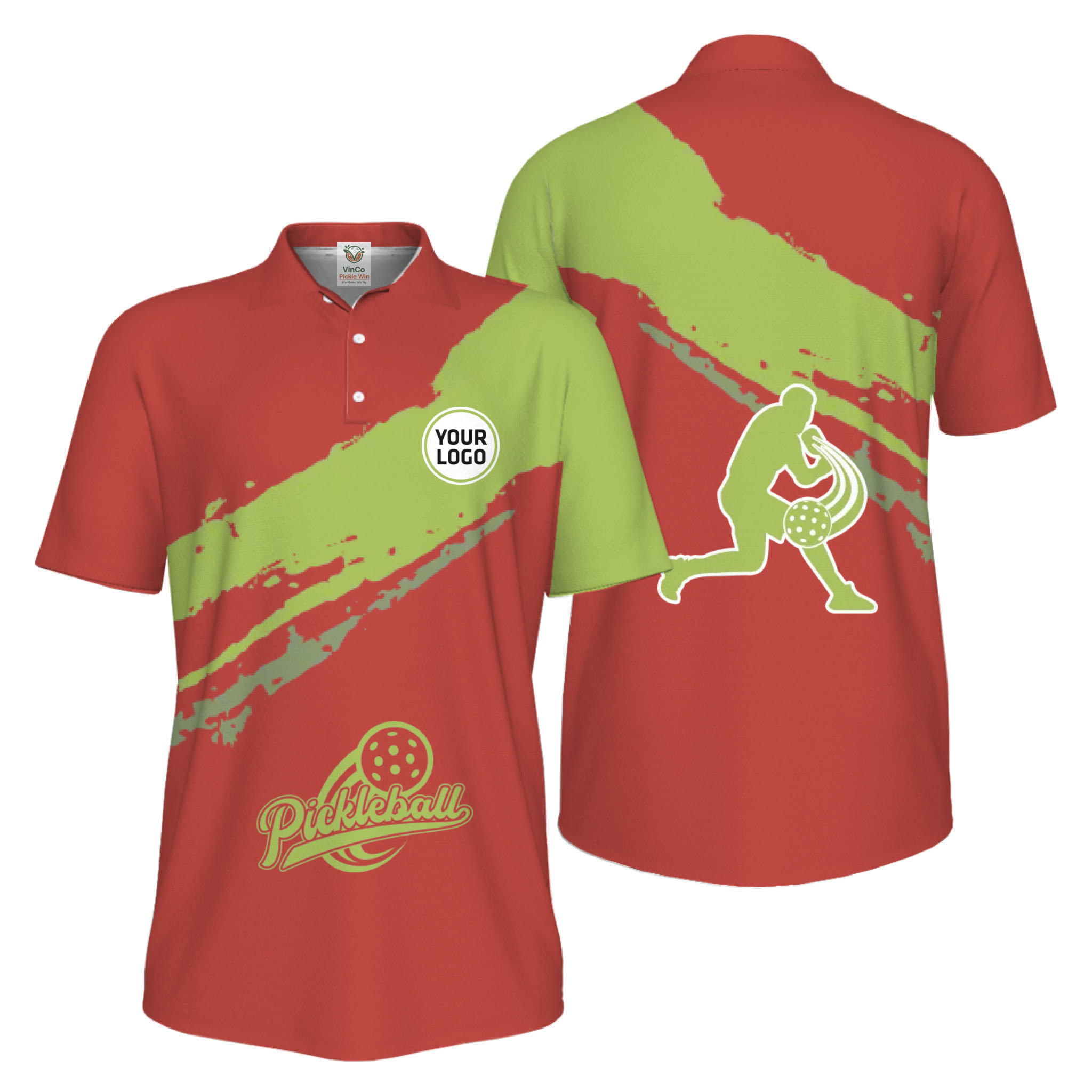 Picklewin Live Preview Custom Logo UV Protection Pickleball Polo Shirt For Men 