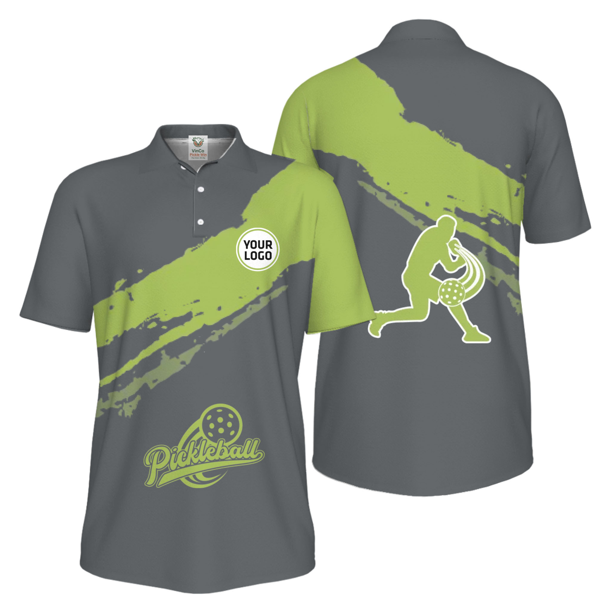 Picklewin Live Preview Custom Logo UV Protection Pickleball Polo Shirt For Men 