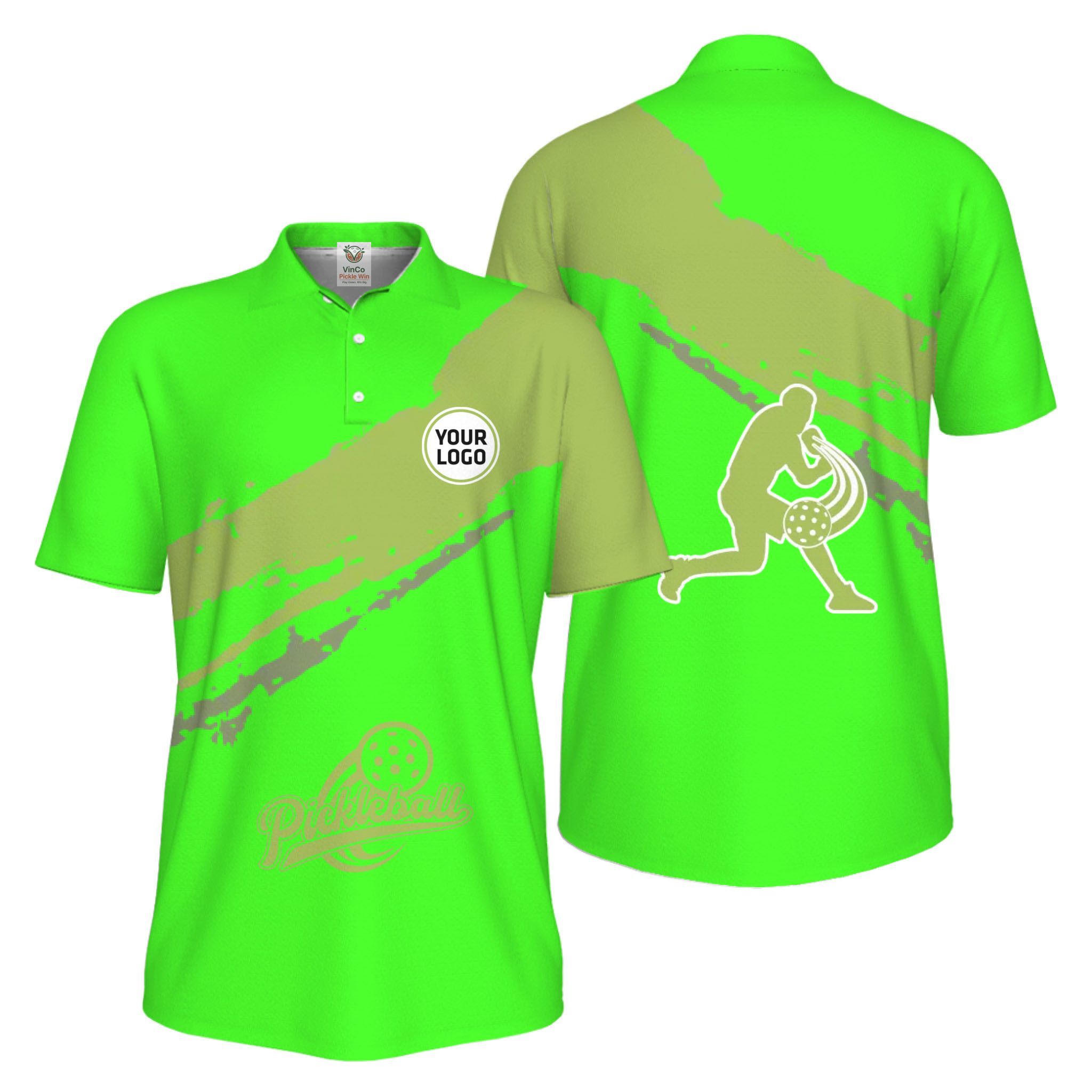 Picklewin Live Preview Custom Logo UV Protection Pickleball Polo Shirt For Men 