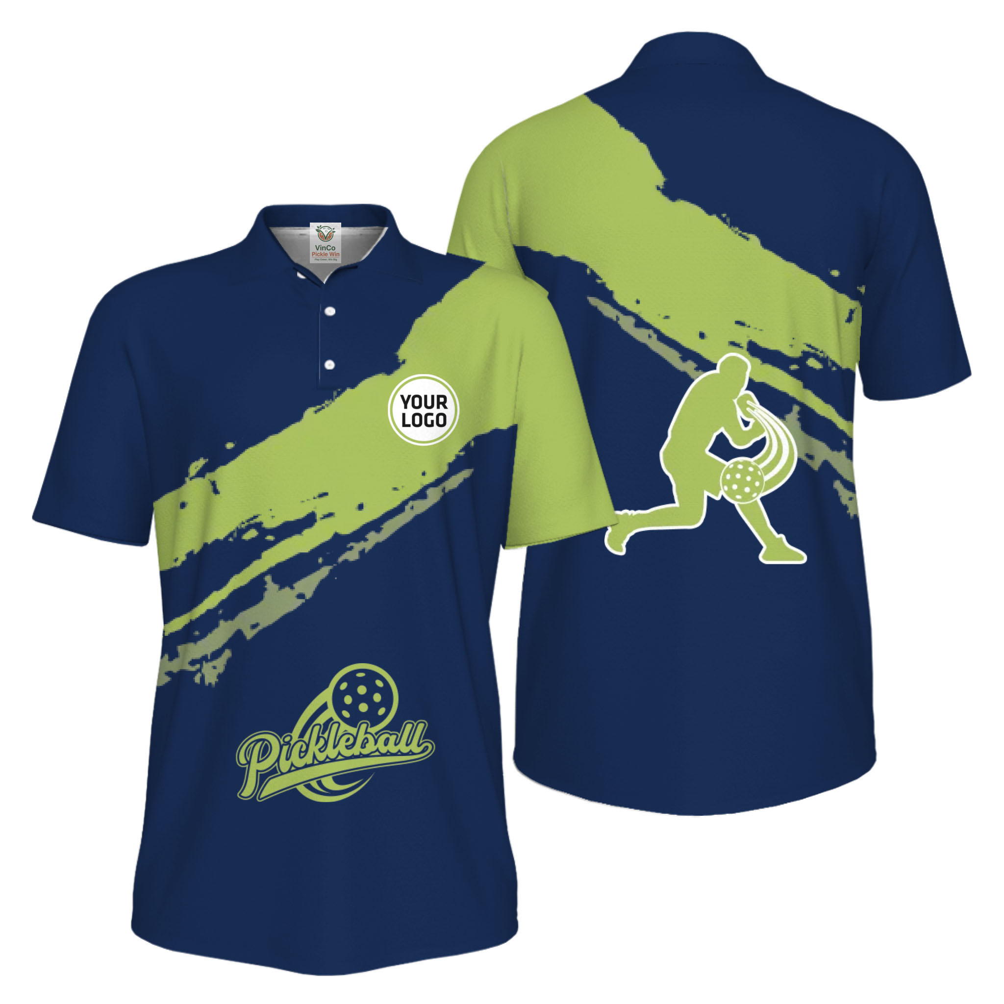Picklewin Live Preview Custom Logo UV Protection Pickleball Polo Shirt For Men 