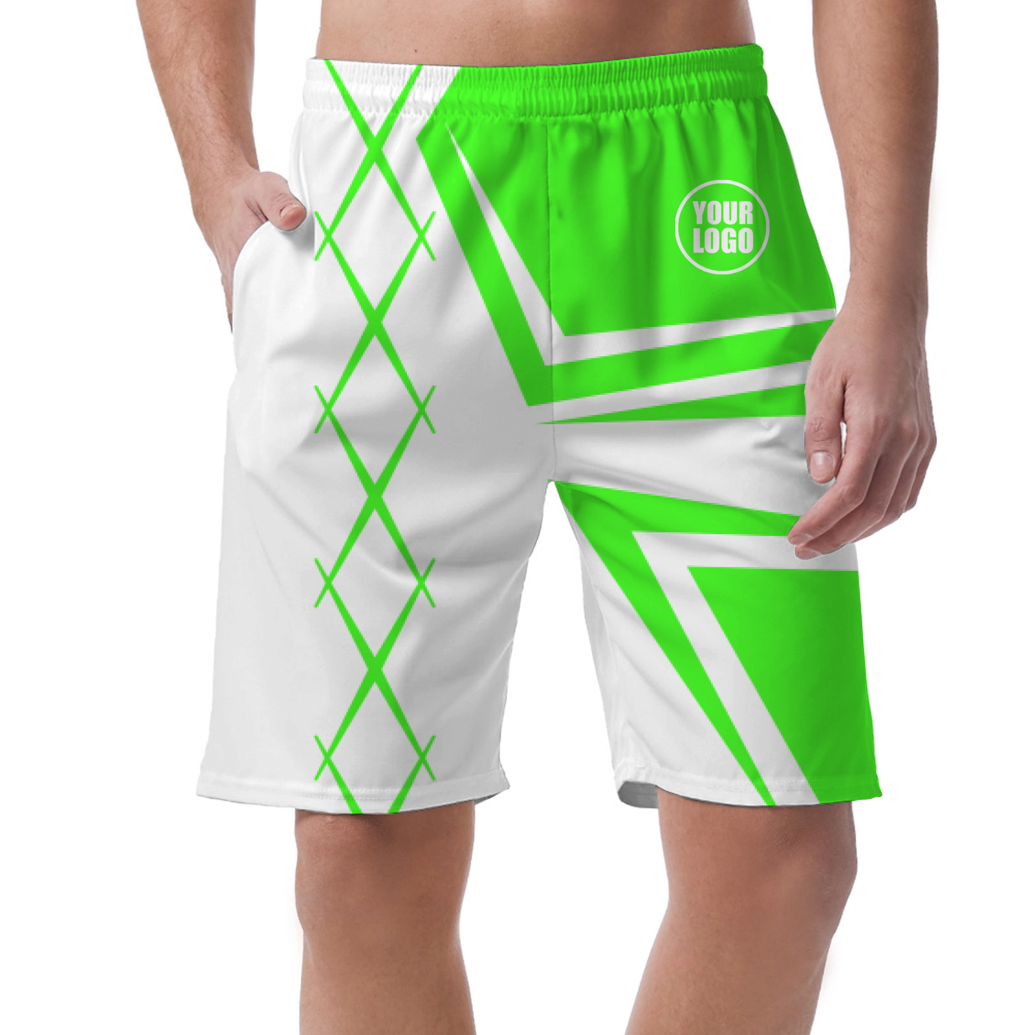 Picklewin Men's Custom Short Pants With Creative Diamond Patterns