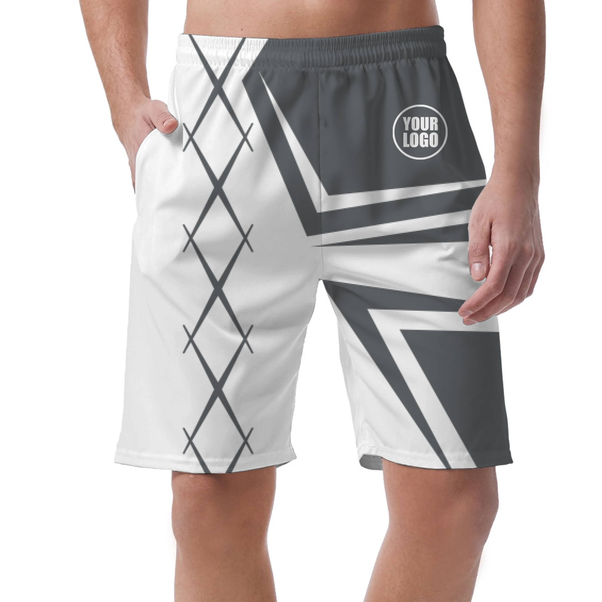 Picklewin Men's Custom Short Pants With Creative Diamond Patterns