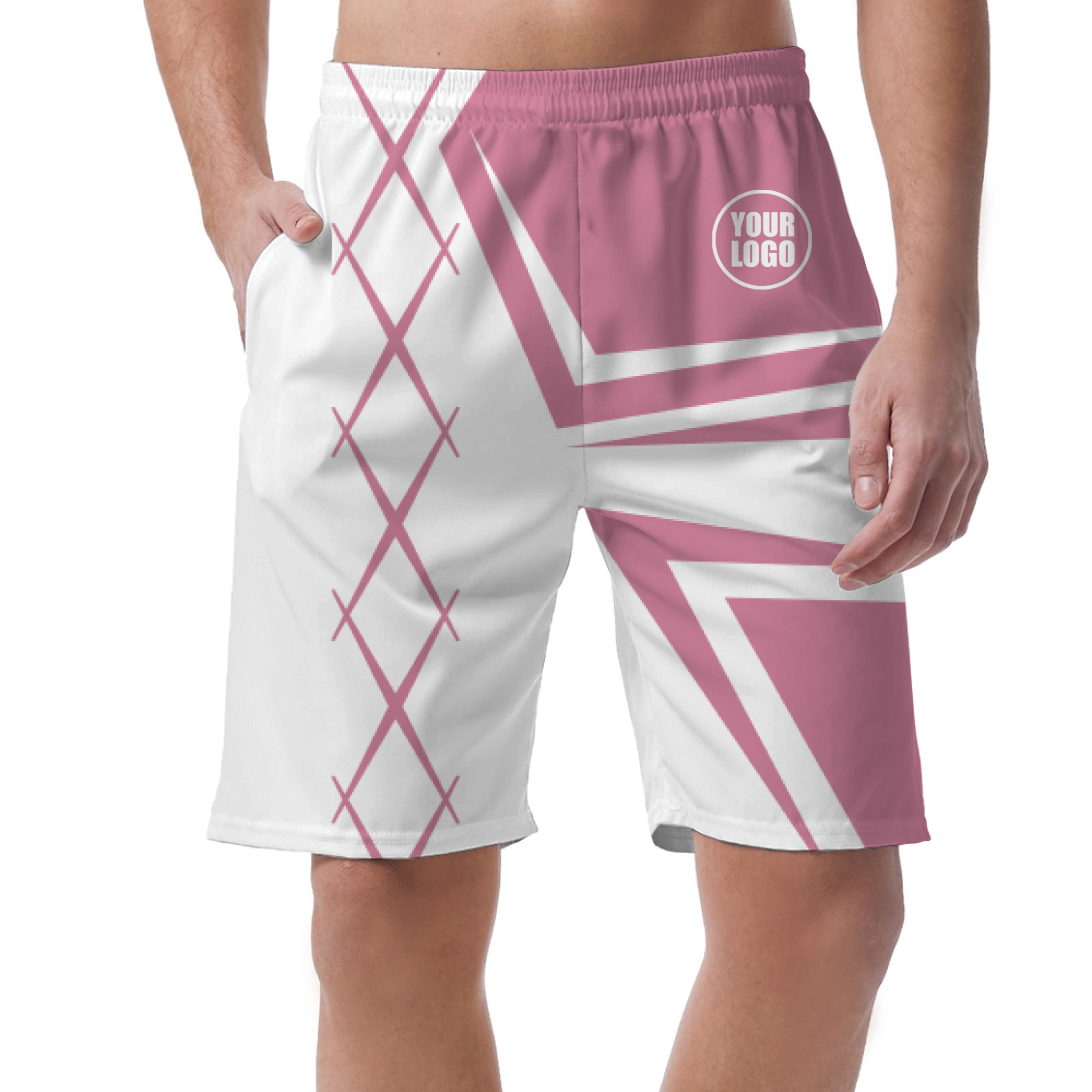 Picklewin Men's Custom Short Pants With Creative Diamond Patterns
