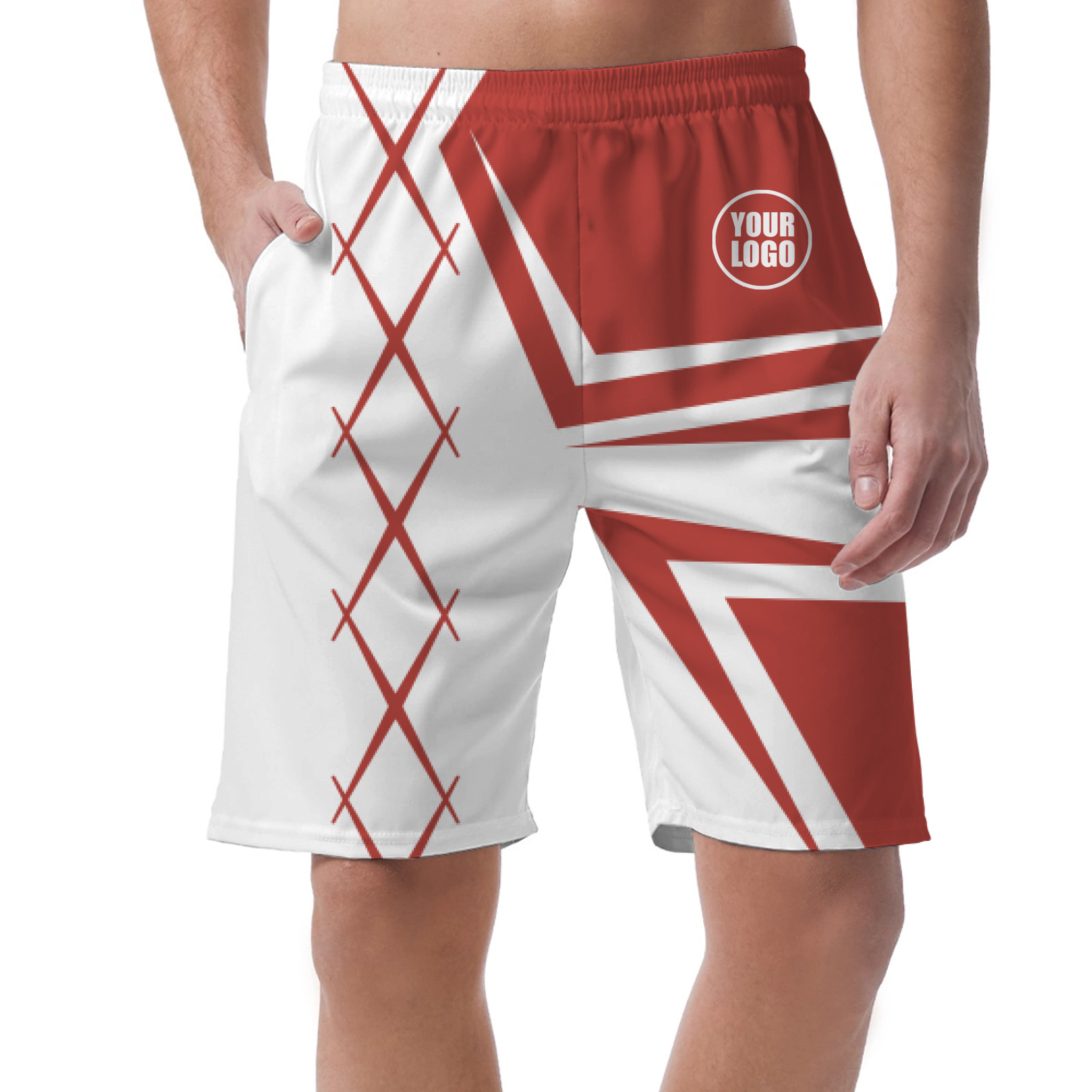 Picklewin Men's Custom Short Pants With Creative Diamond Patterns