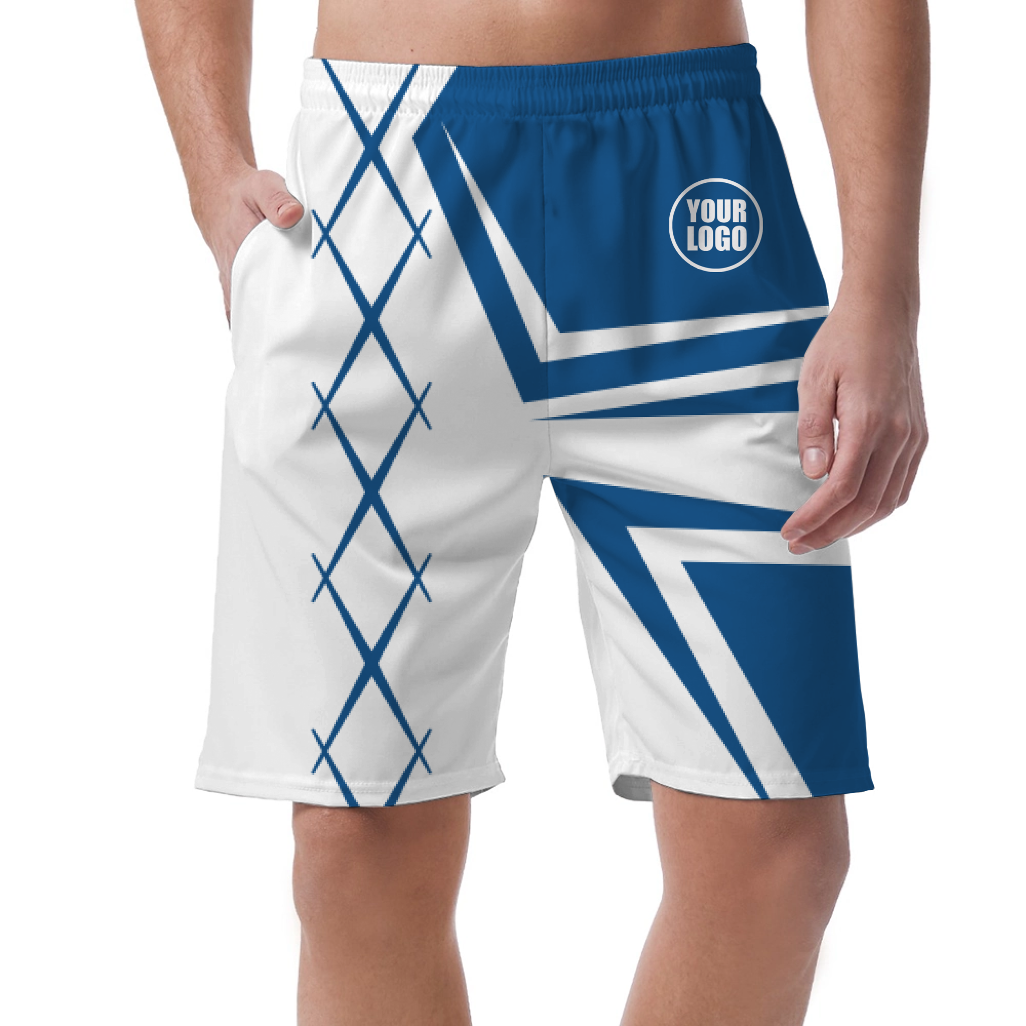 Picklewin Men's Custom Short Pants With Creative Diamond Patterns