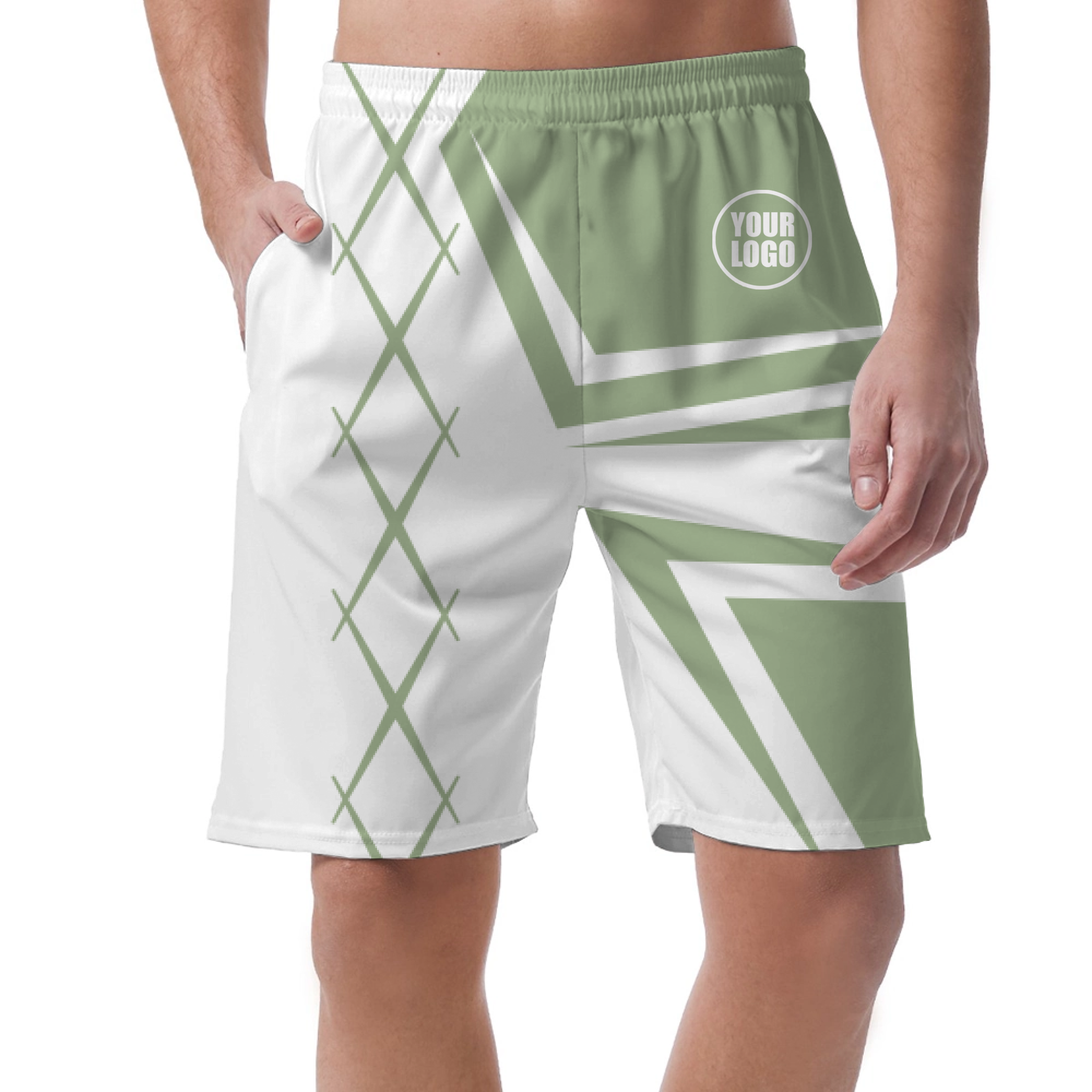 Picklewin Men's Custom Short Pants With Creative Diamond Patterns