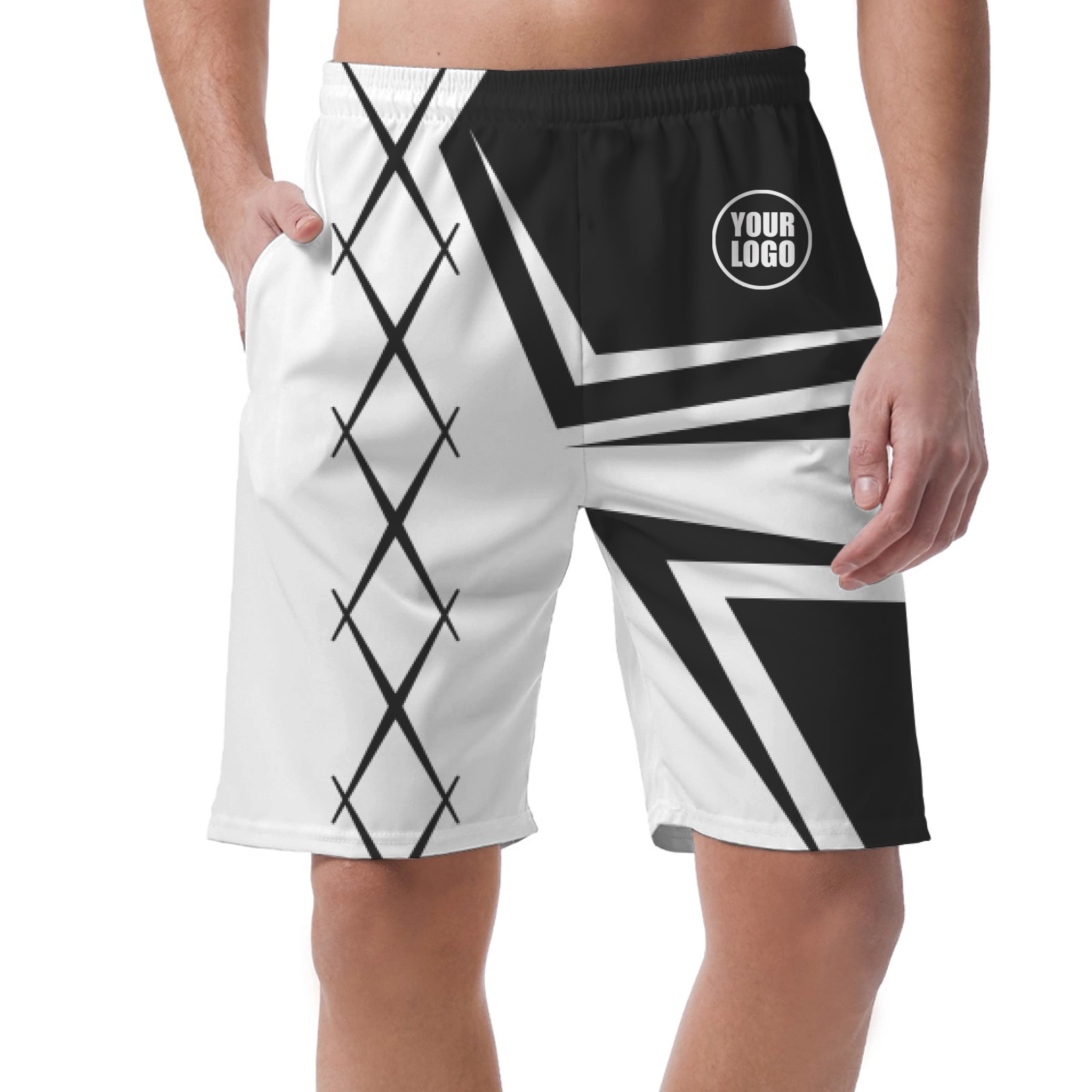 Picklewin Men's Custom Short Pants With Creative Diamond Patterns