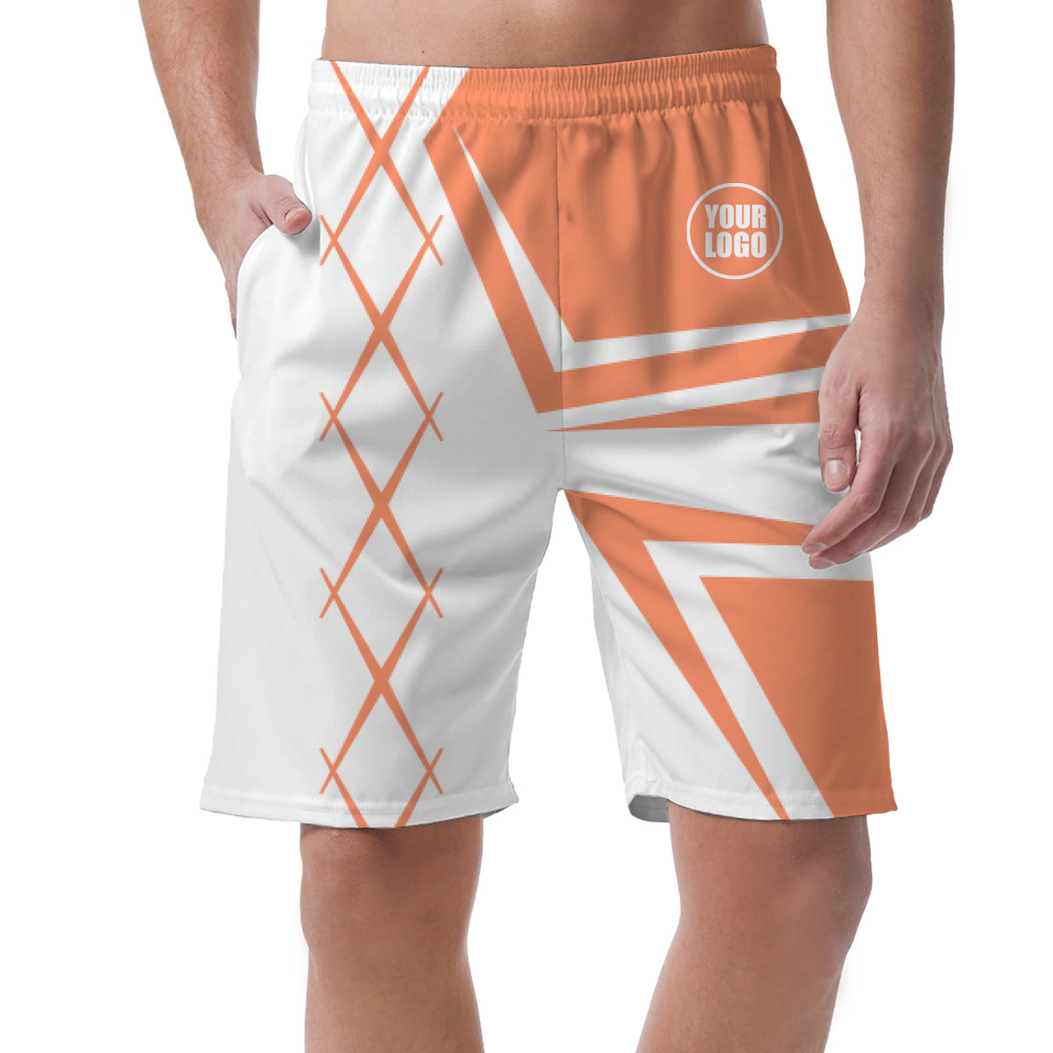 Picklewin Men's Custom Short Pants With Creative Diamond Patterns - alternate
