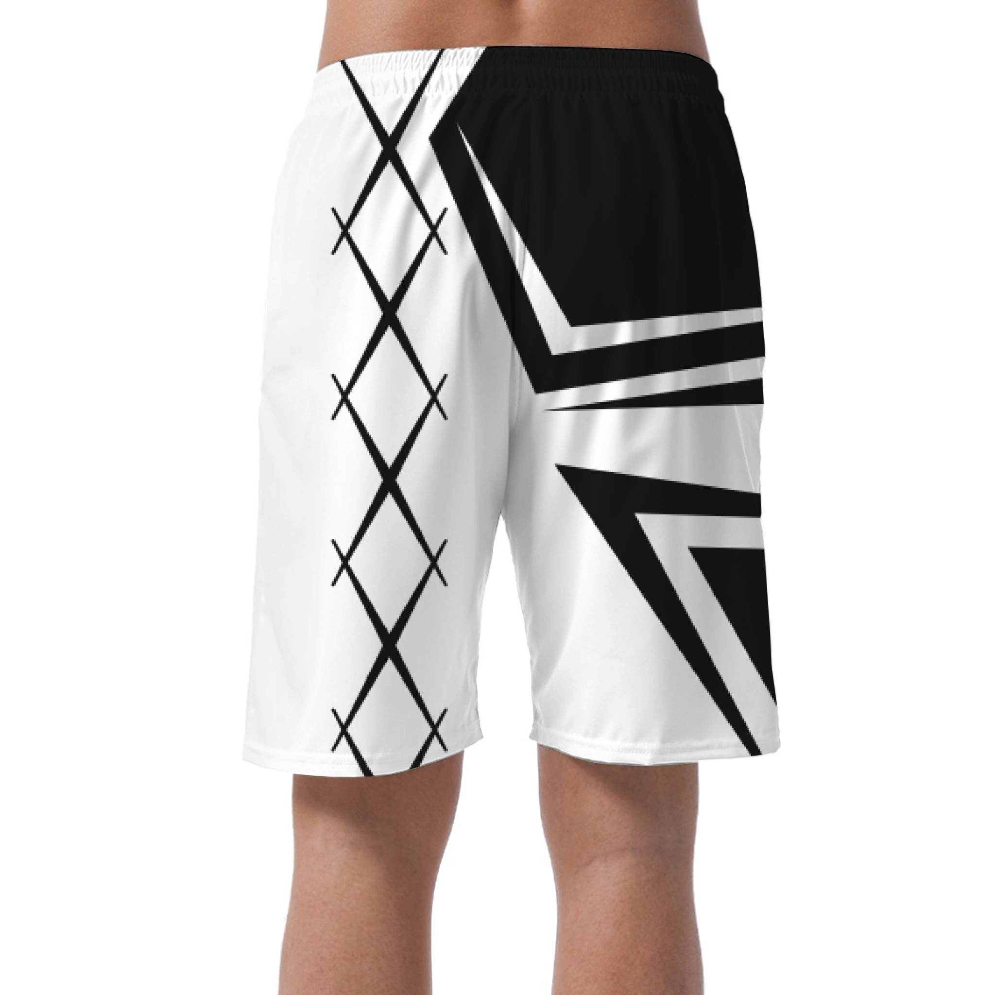 Picklewin Men's Custom Short Pants With Creative Diamond Patterns