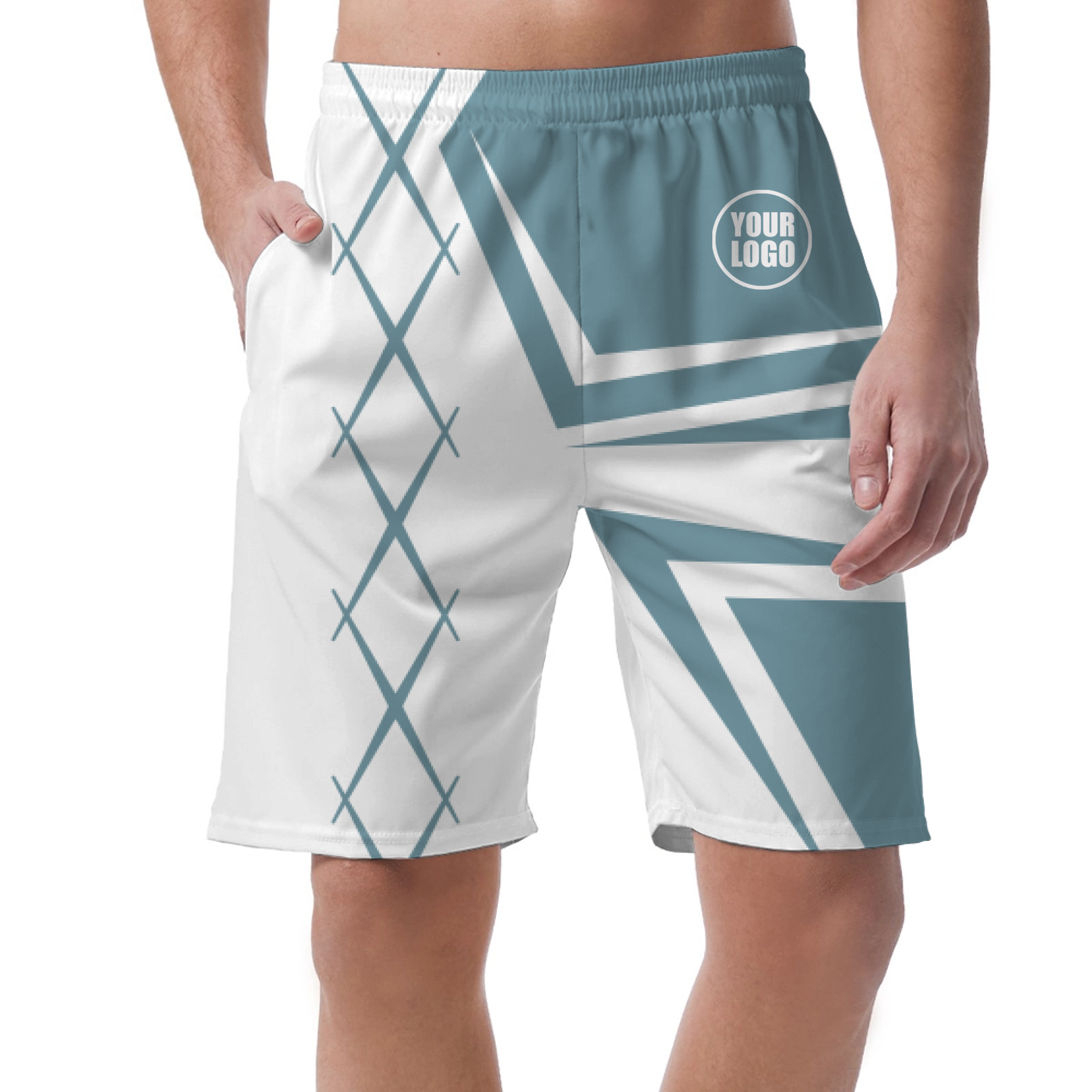 Picklewin Men's Custom Short Pants With Creative Diamond Patterns