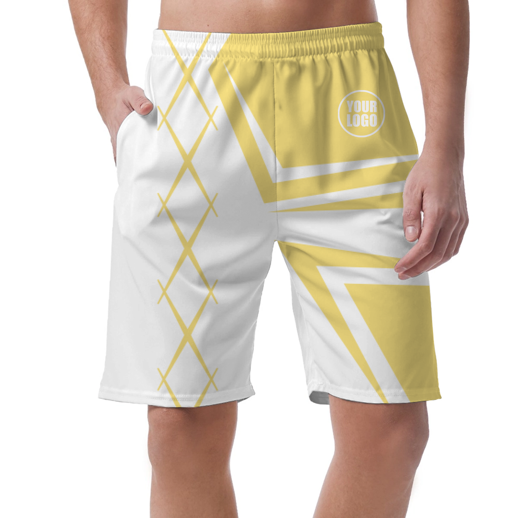 Picklewin Men's Custom Short Pants With Creative Diamond Patterns