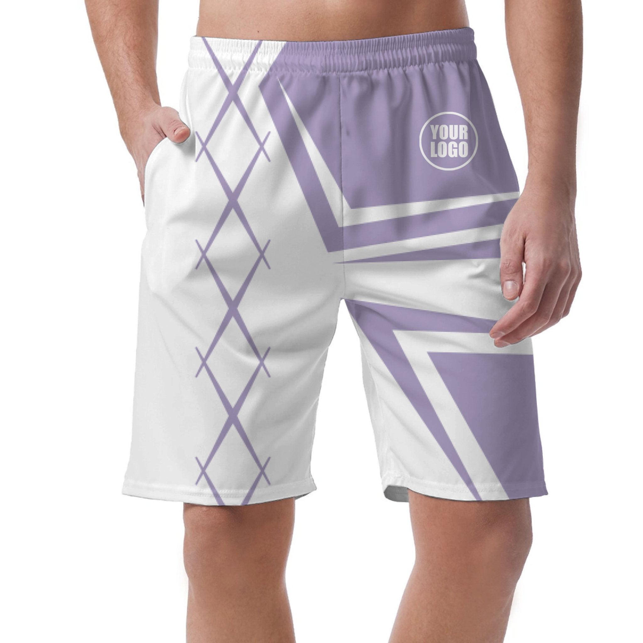 Picklewin Men's Custom Short Pants With Creative Diamond Patterns