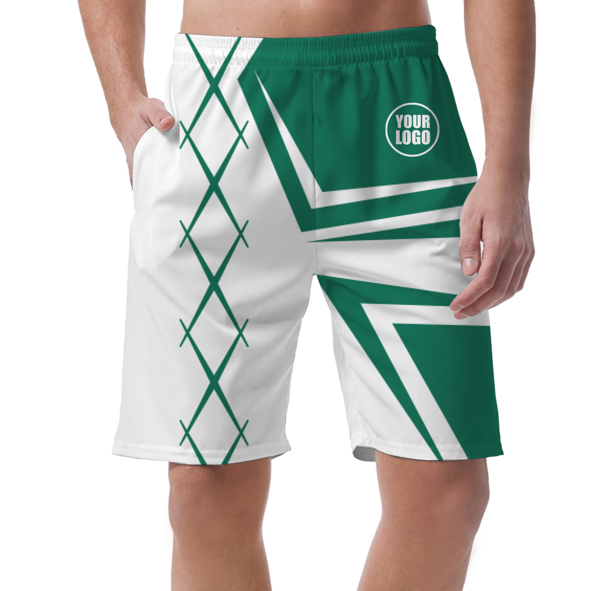 Picklewin Men's Custom Short Pants With Creative Diamond Patterns