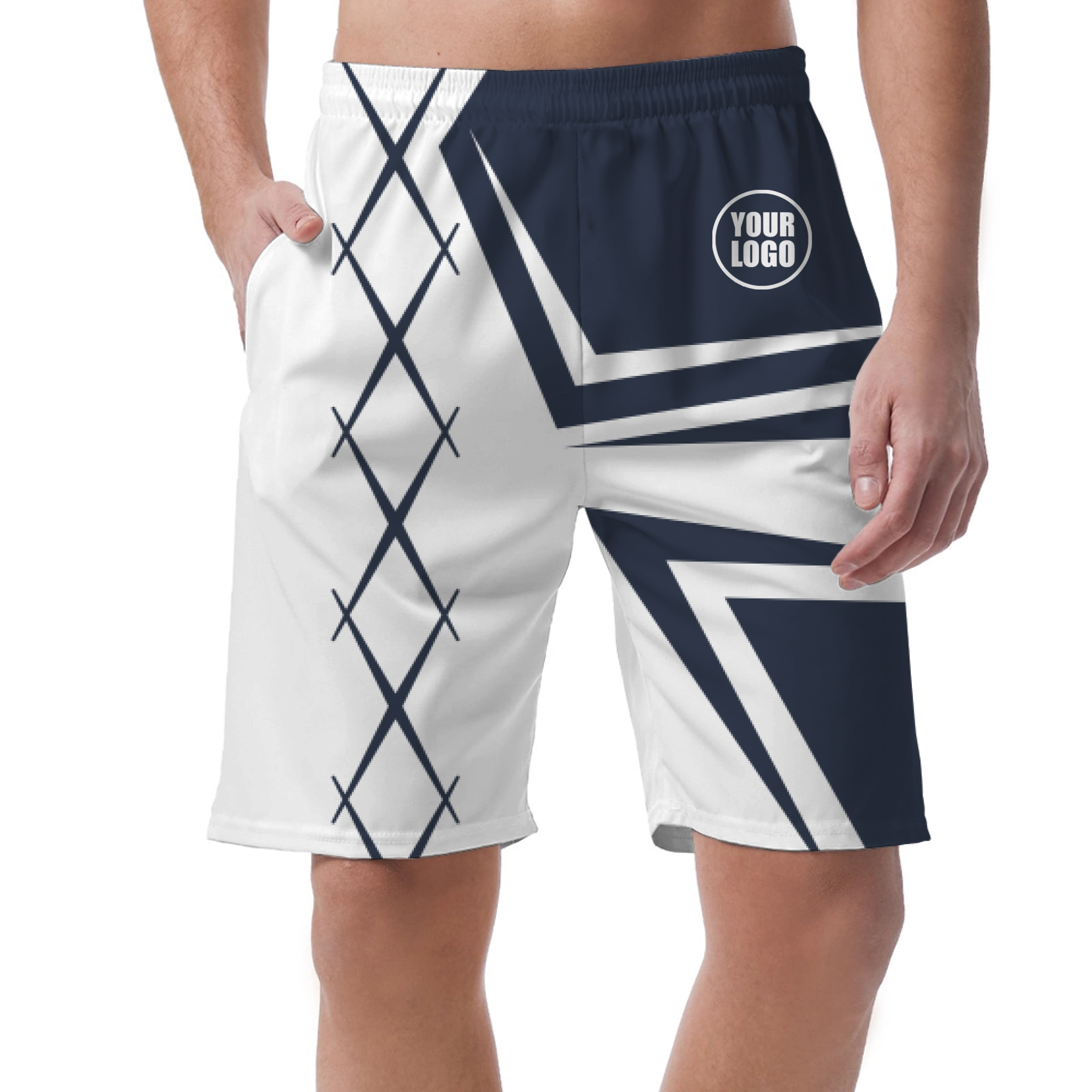 Picklewin Men's Custom Short Pants With Creative Diamond Patterns