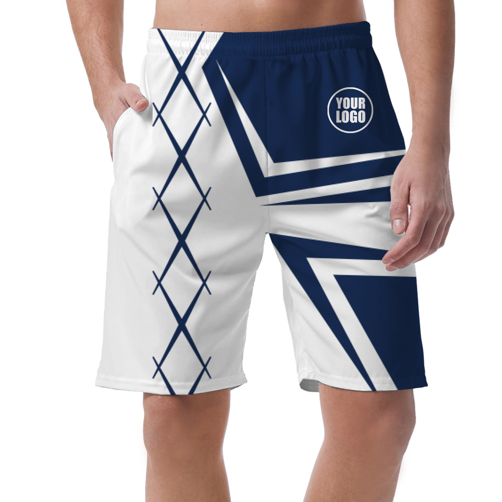 Picklewin Men's Custom Short Pants With Creative Diamond Patterns