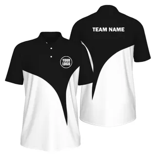 Picklewin Men's Custom UV Protection Polo Shirt With Simple Curves – alternate