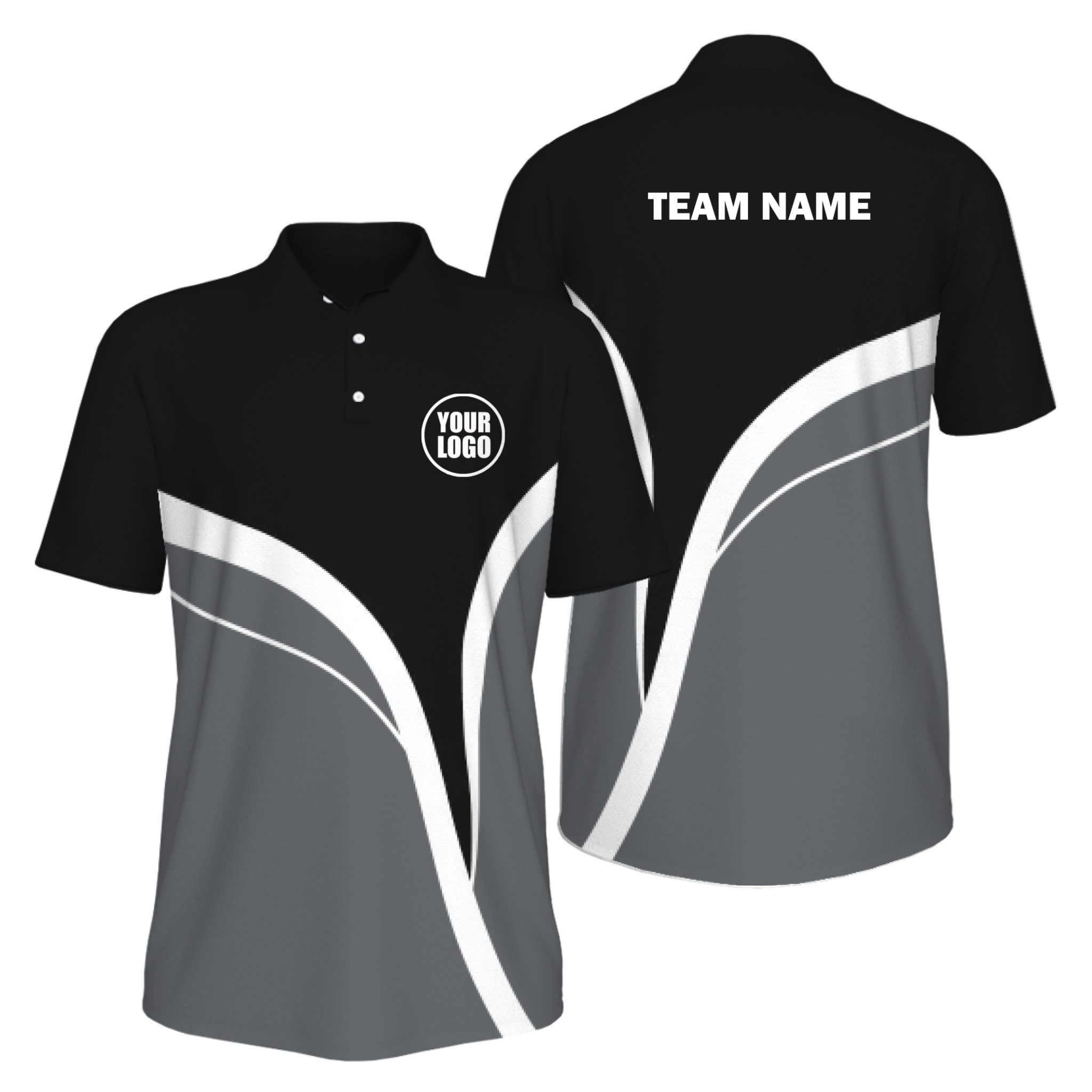 Picklewin Men's Custom UV Protection Polo Shirt With Simple Curves