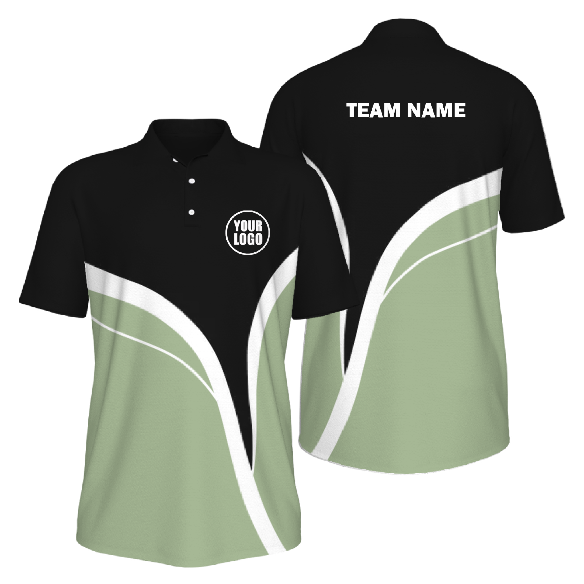 Picklewin Men's Custom UV Protection Polo Shirt With Simple Curves