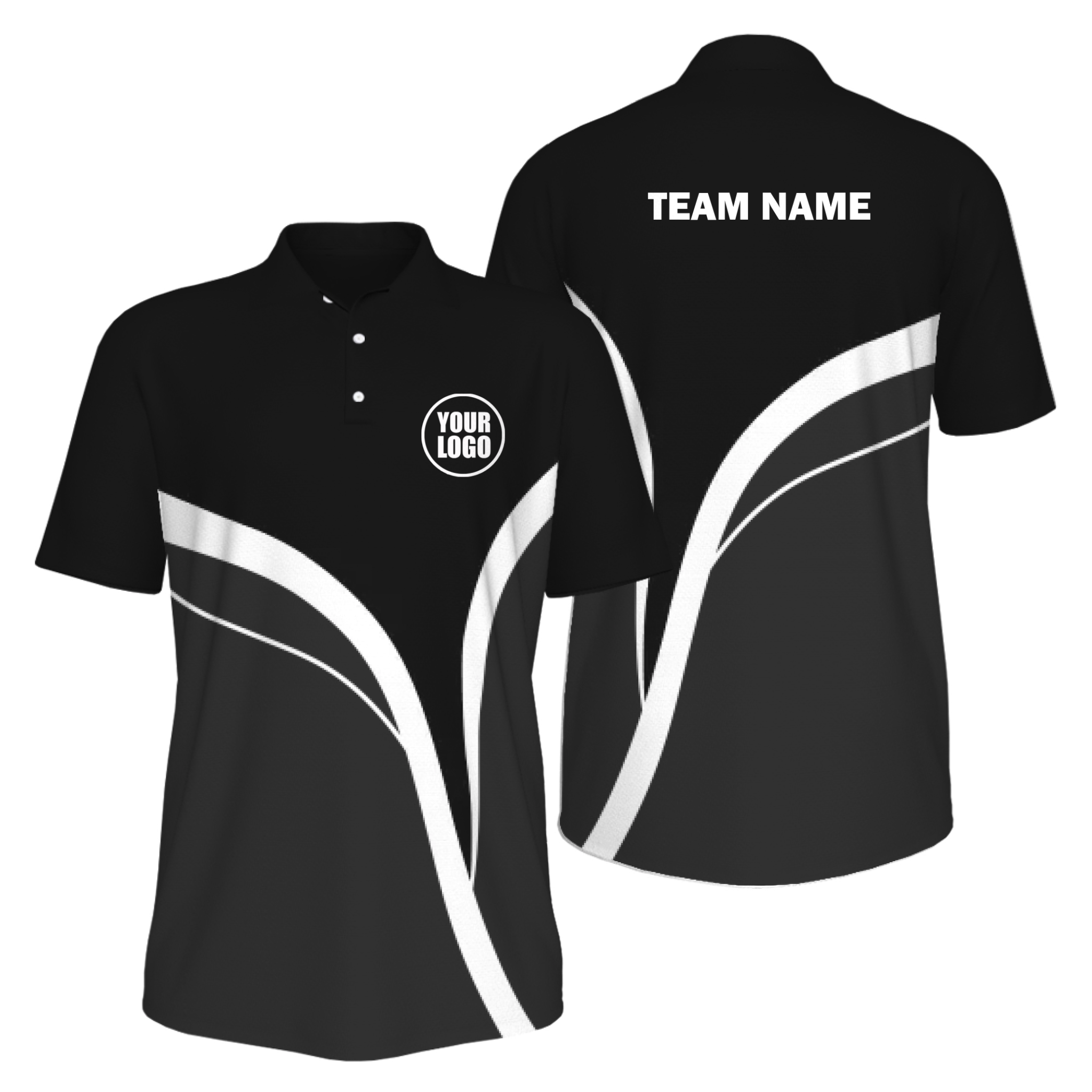 Picklewin Men's Custom UV Protection Polo Shirt With Simple Curves