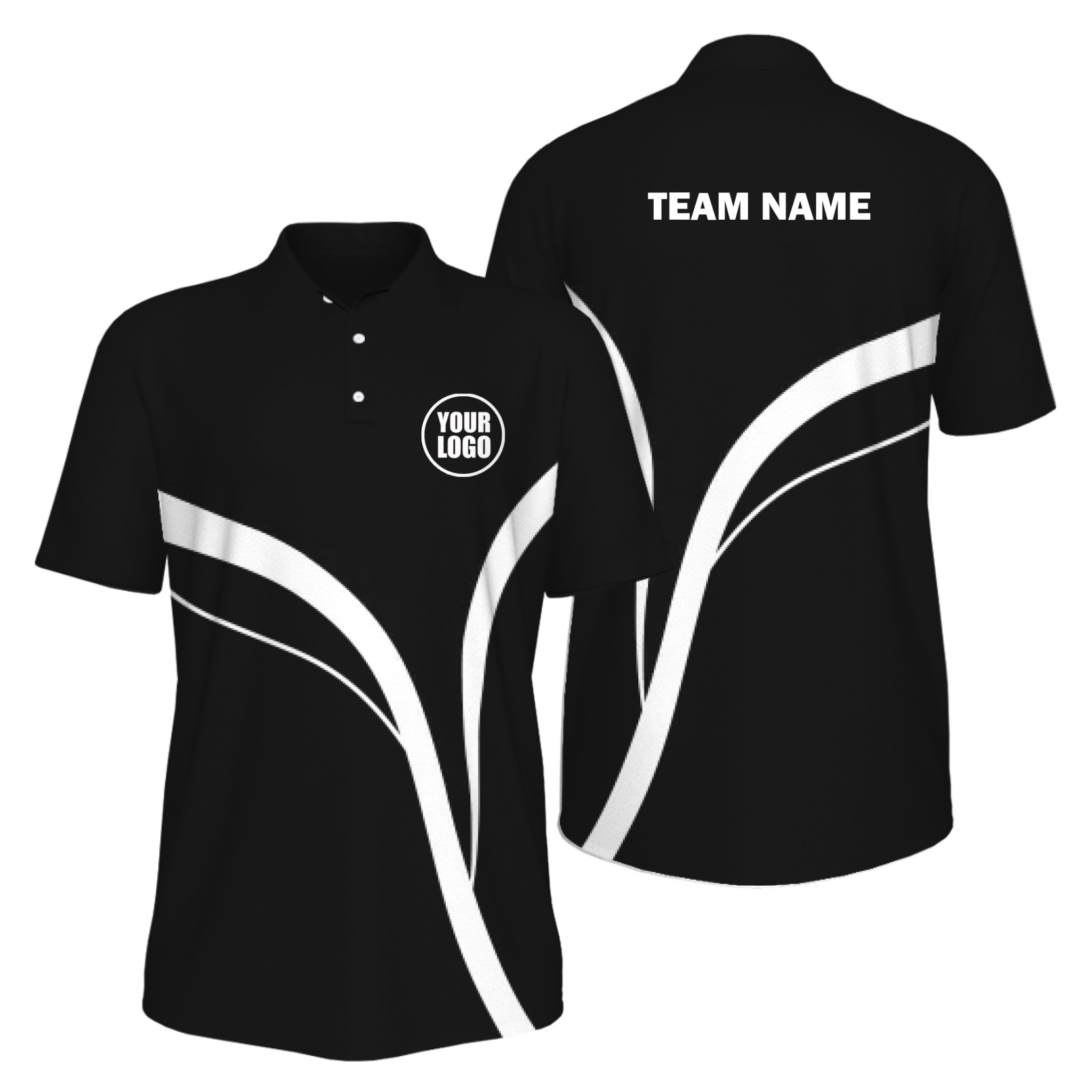 Picklewin Men's Custom UV Protection Polo Shirt With Simple Curves
