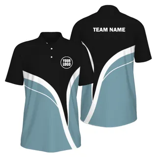 Picklewin Men's Custom UV Protection Polo Shirt With Simple Curves