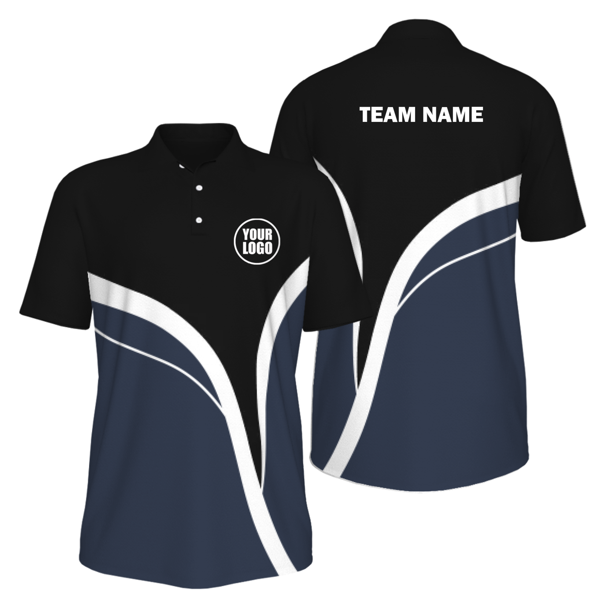 Picklewin Men's Custom UV Protection Polo Shirt With Simple Curves