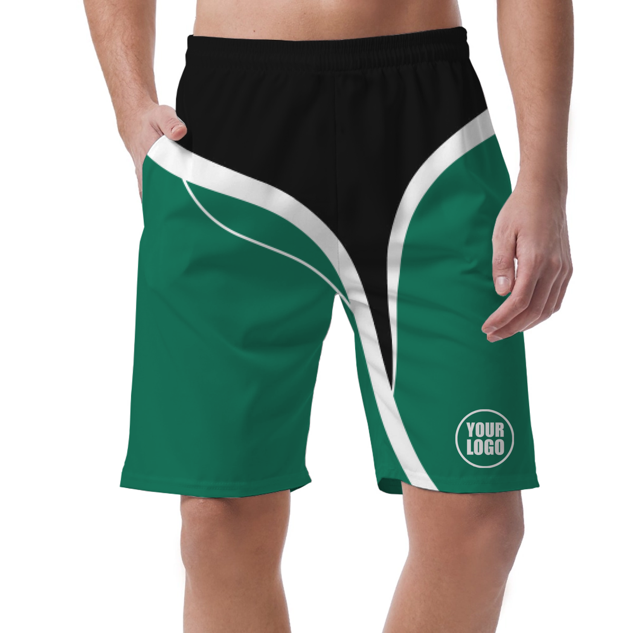 Picklewin Men's Customized Short Pants With Simple Curves