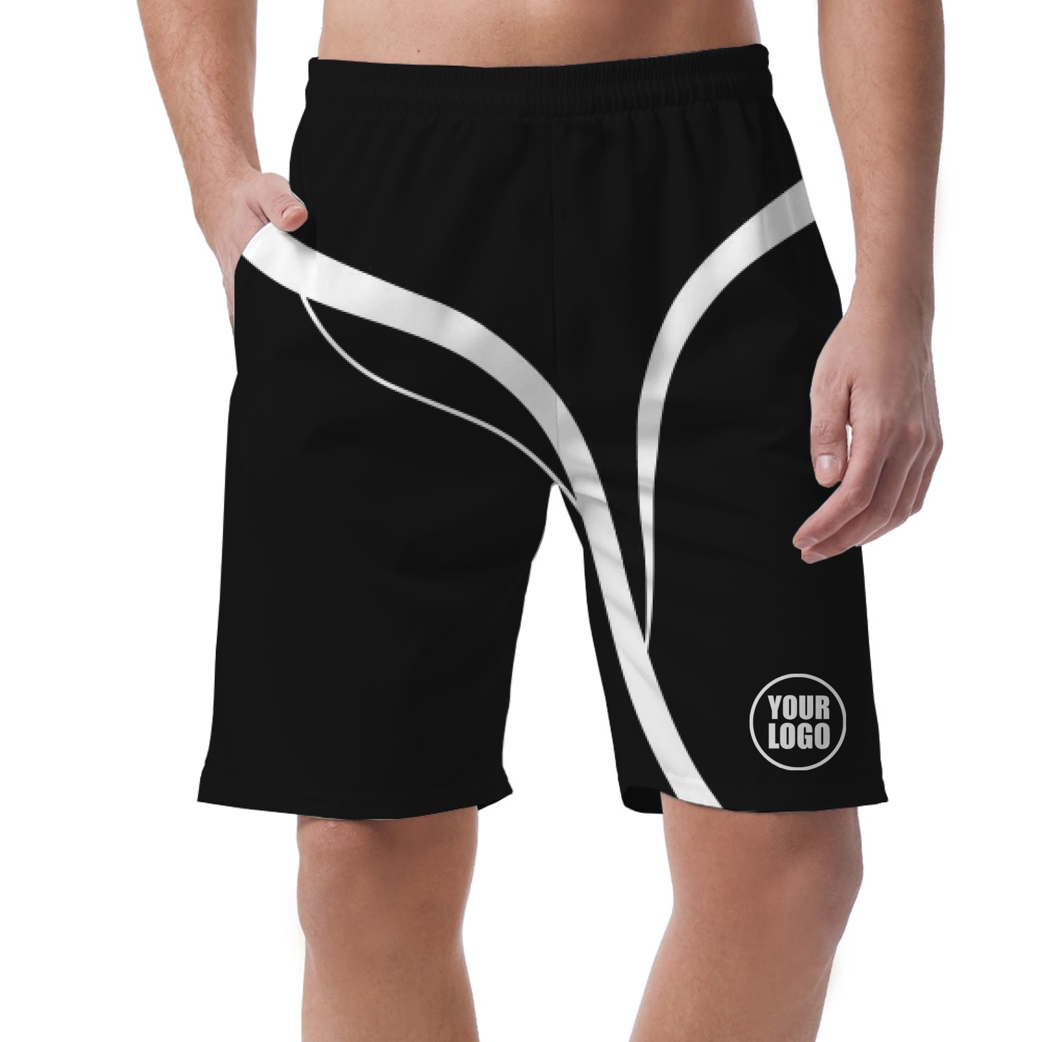 Picklewin Men's Customized Short Pants With Simple Curves