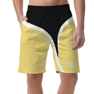 Picklewin Men's Customized Short Pants With Simple Curves – alternate