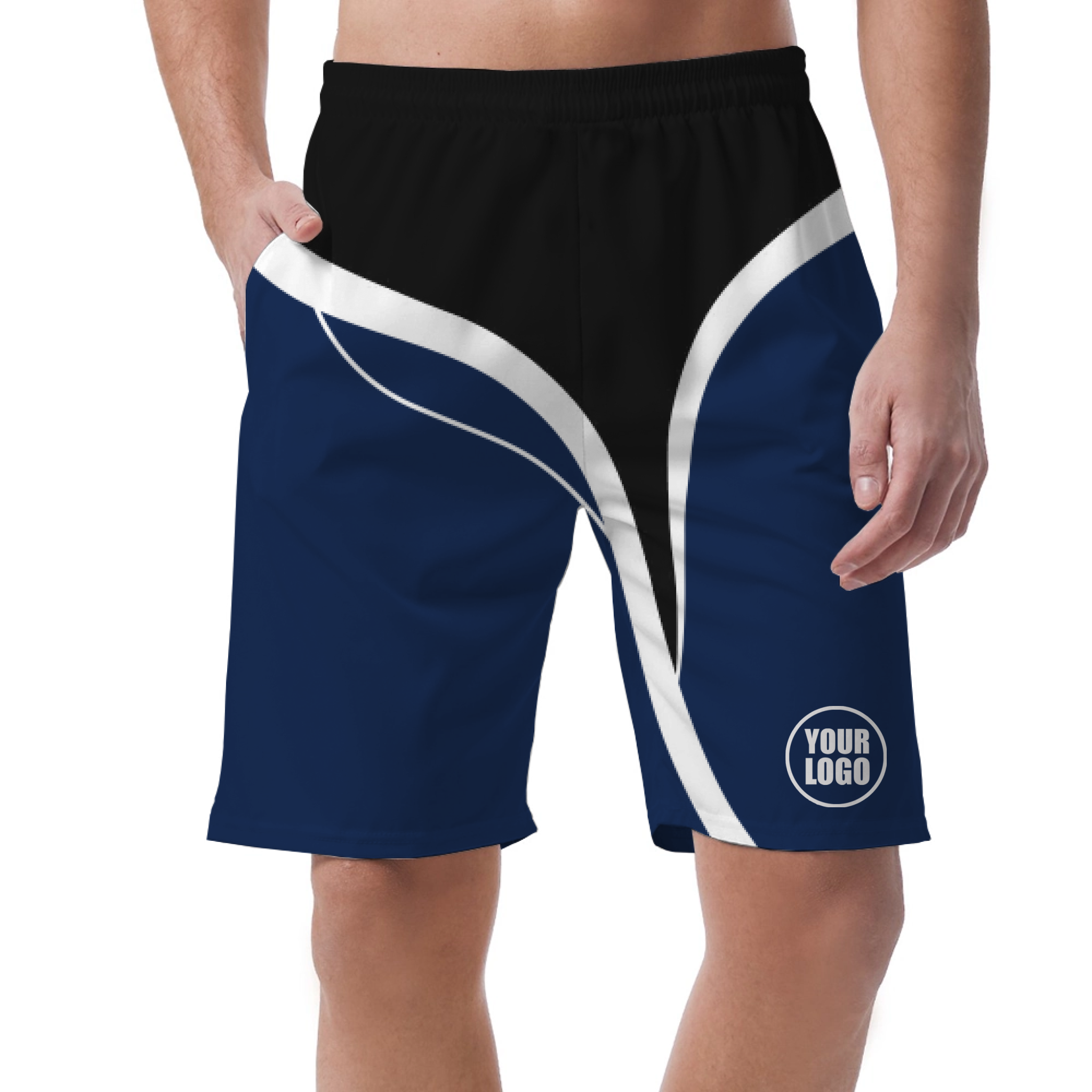 Picklewin Men's Customized Short Pants With Simple Curves