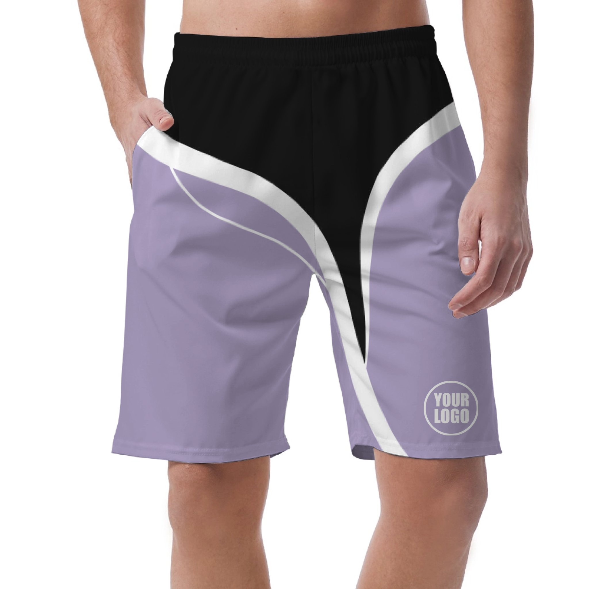 Picklewin Men's Customized Short Pants With Simple Curves